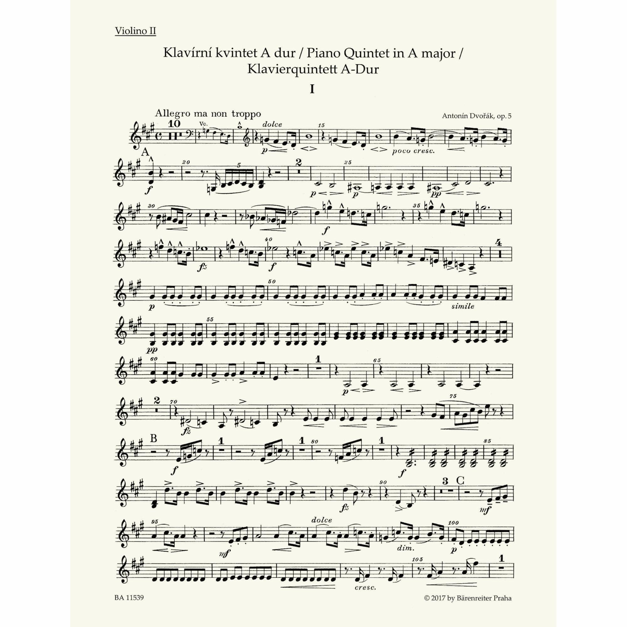 Sample: Violin II (Pg. 1)