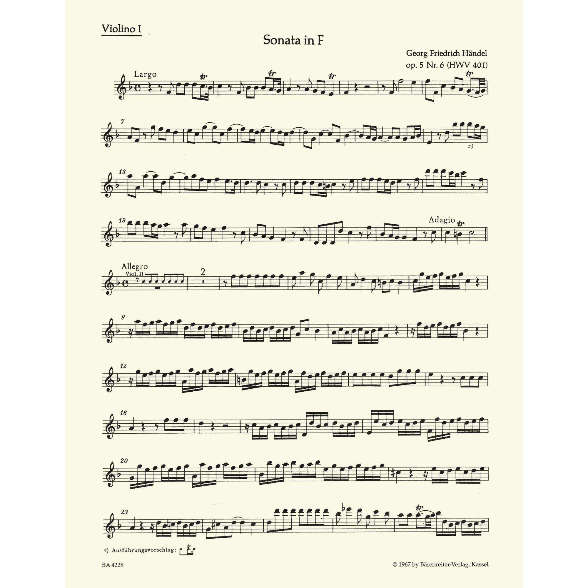 Sample: Violin I