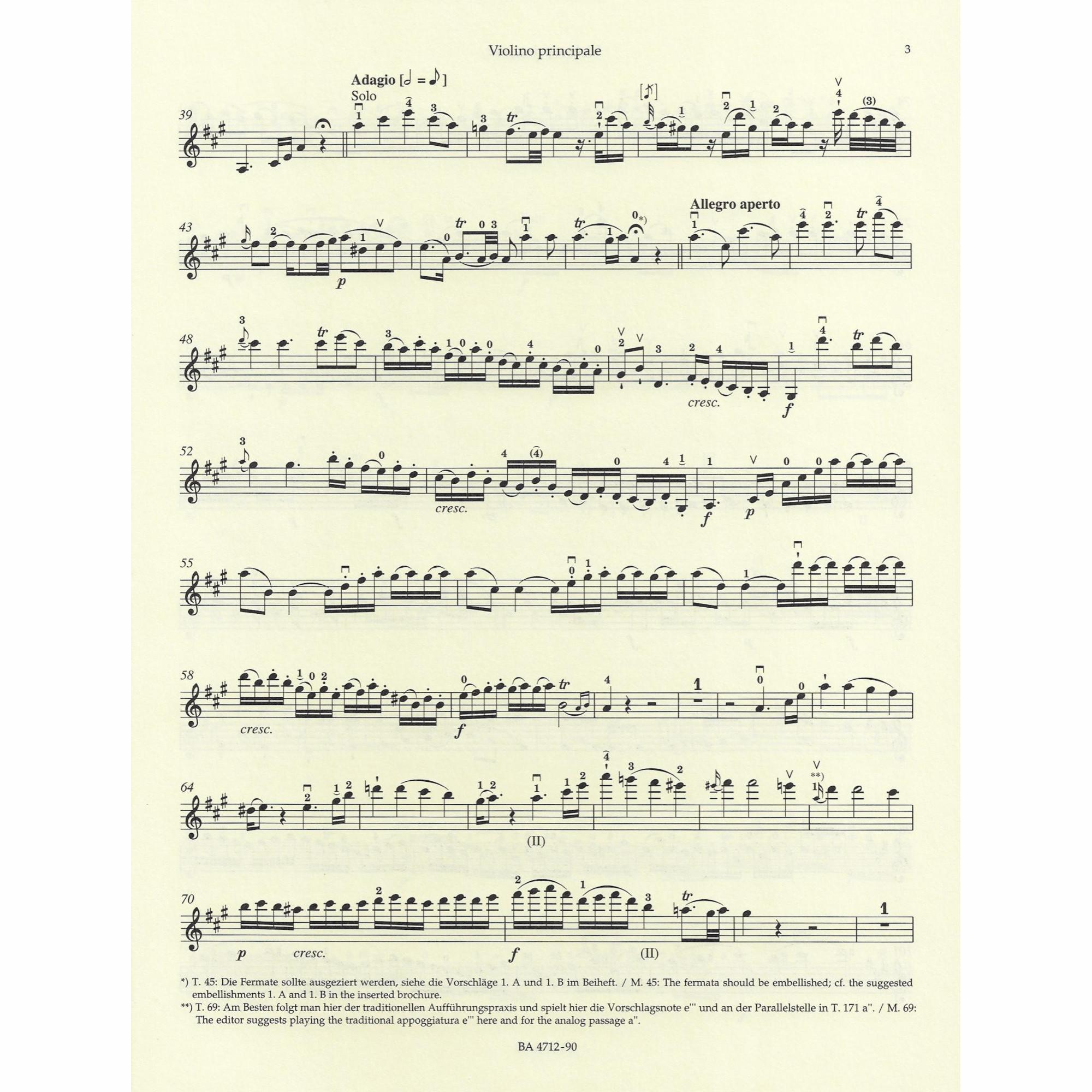 Sample: Marked Violin Part