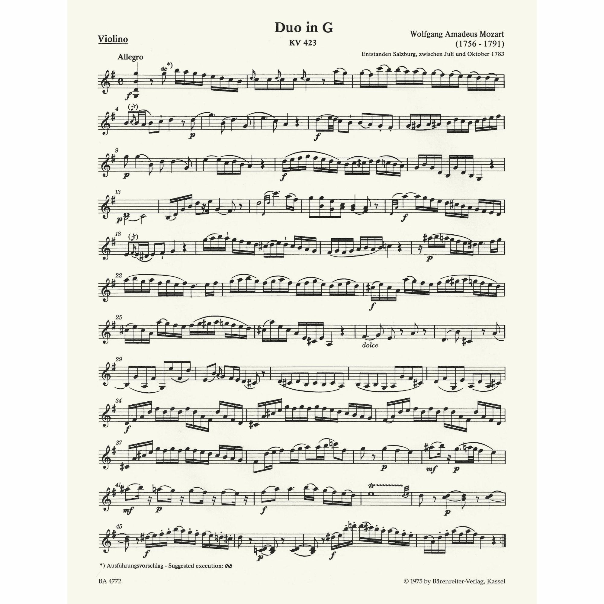 Sample: Violin (Pg. 1)