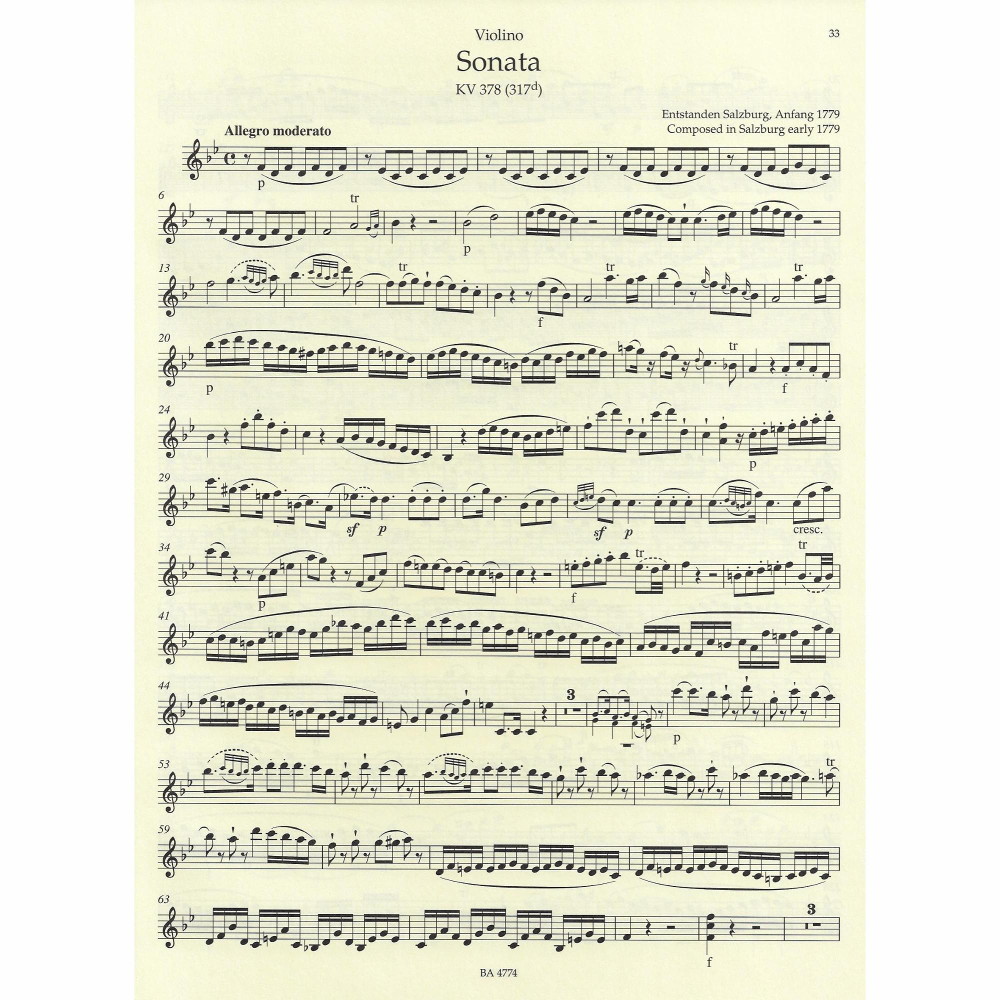 Sample: Violin Part