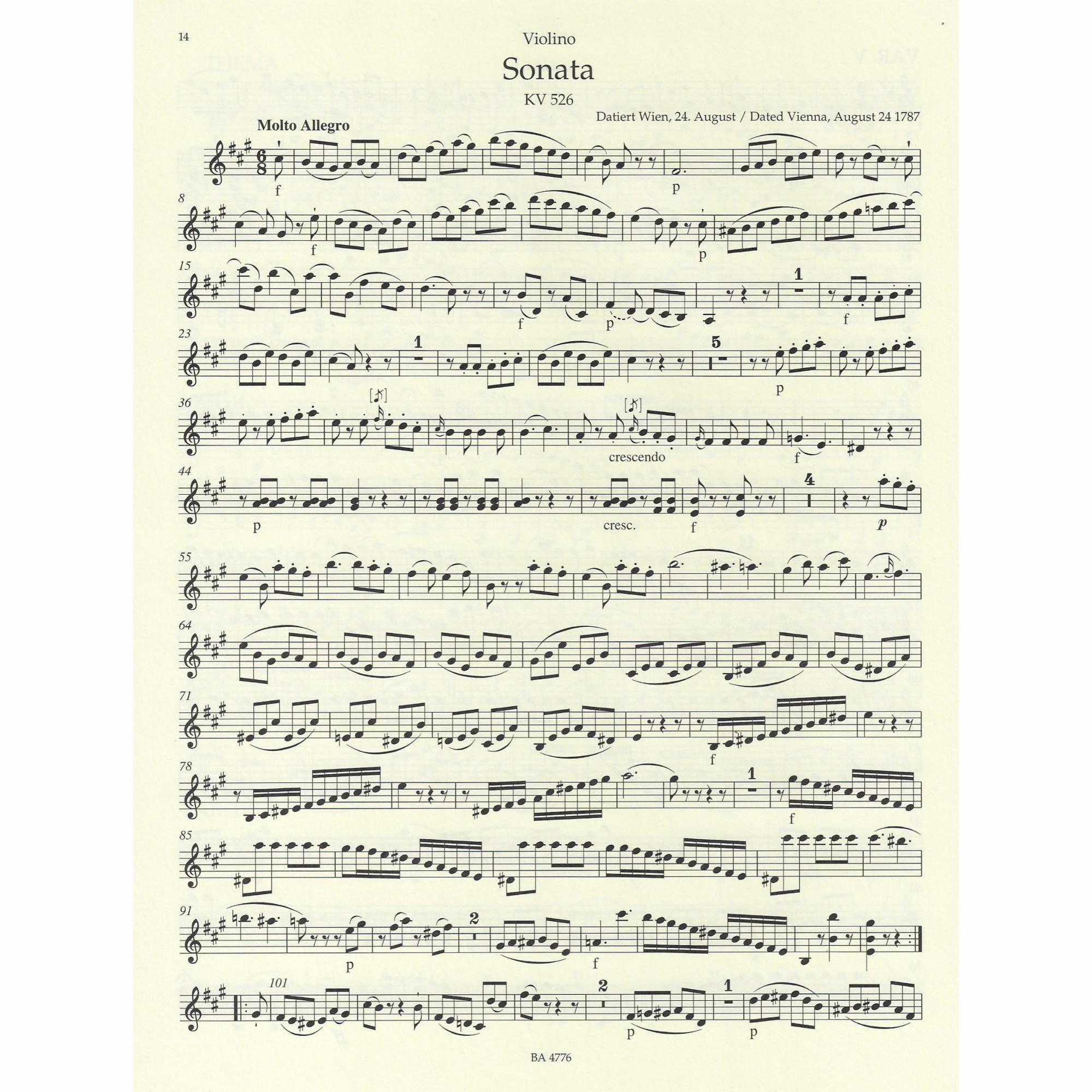 Sample: Violin Part