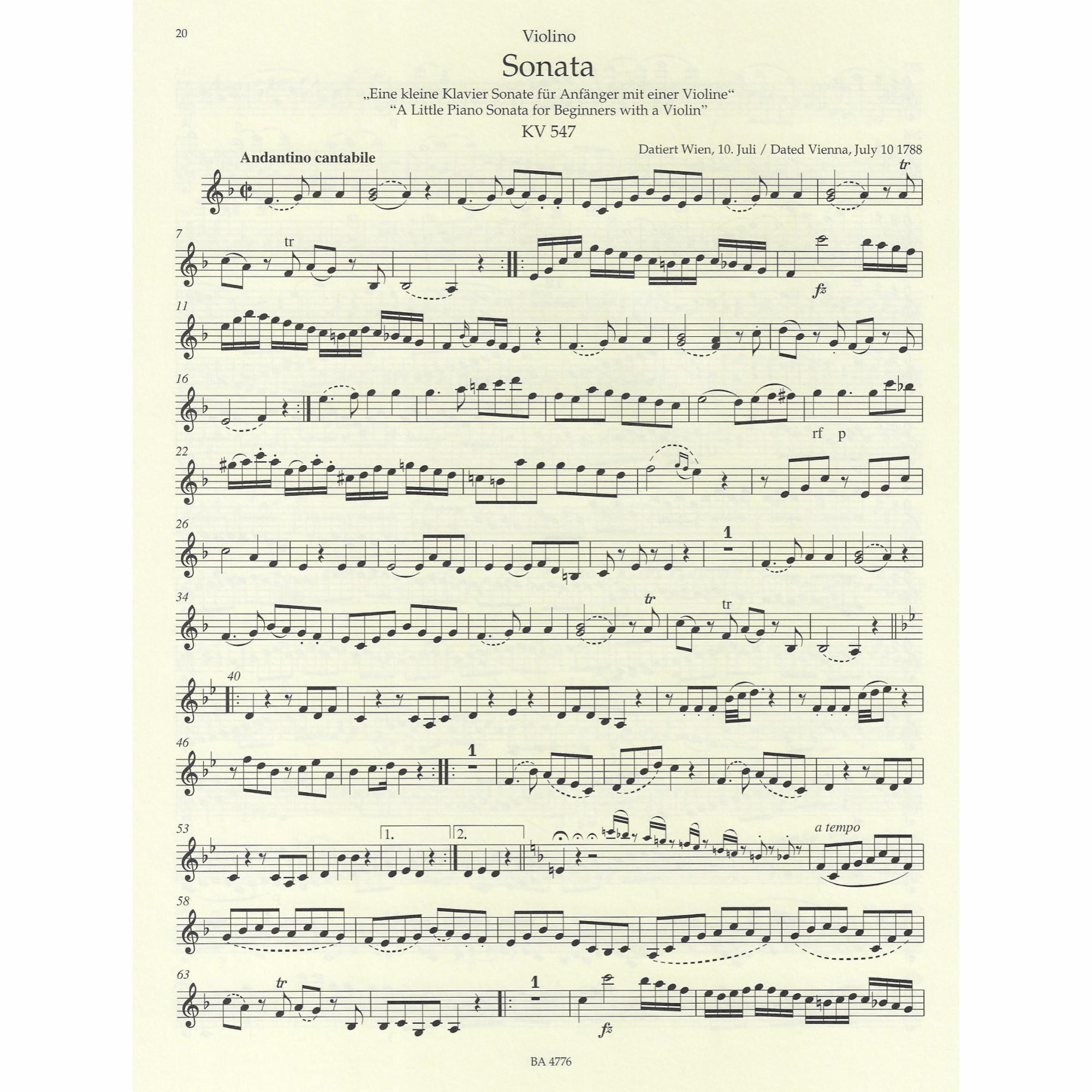 Sample: Violin Part