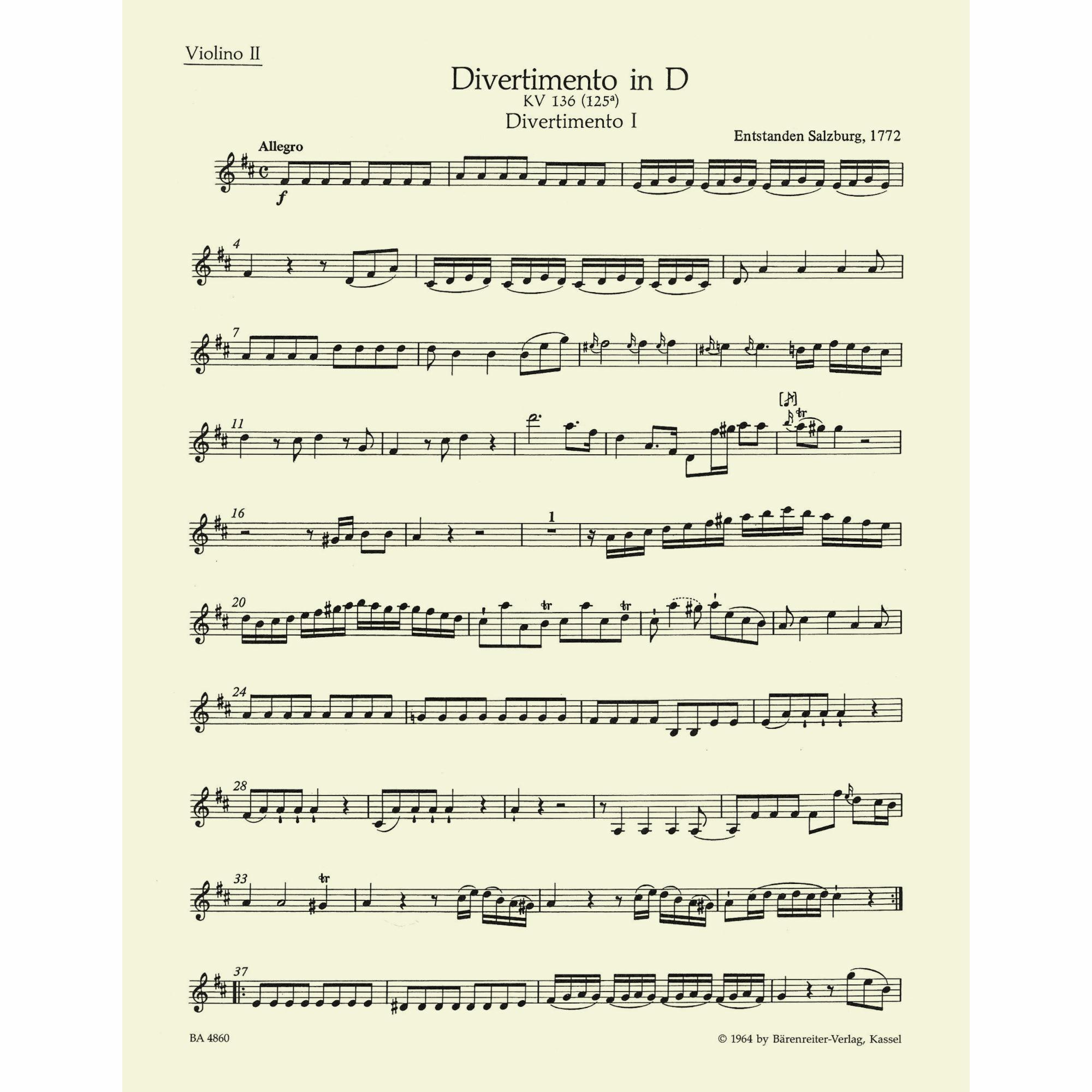 Sample: Violin II (Pg. 2)