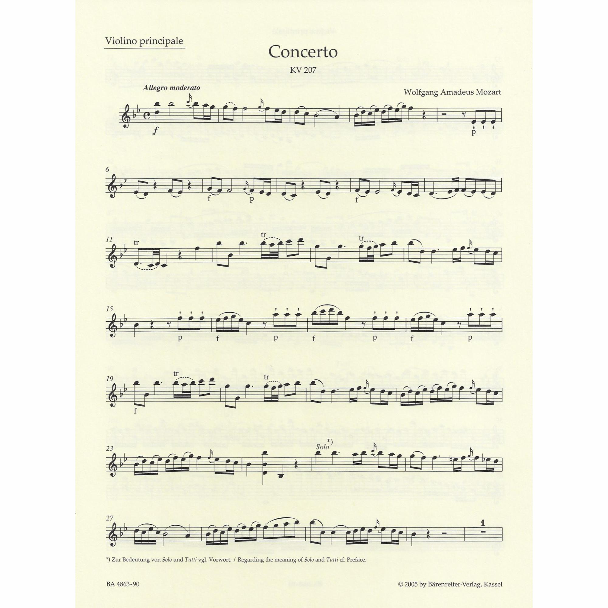 Sample: Urtext Violin Part