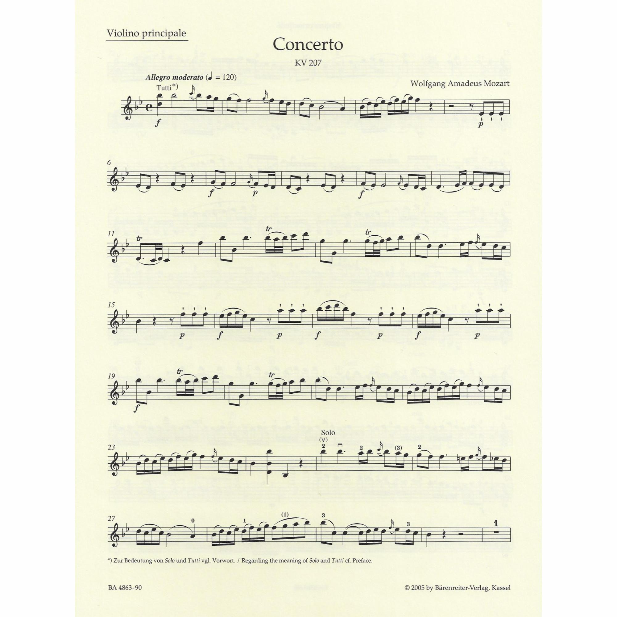 Sample: Marked Violin Part