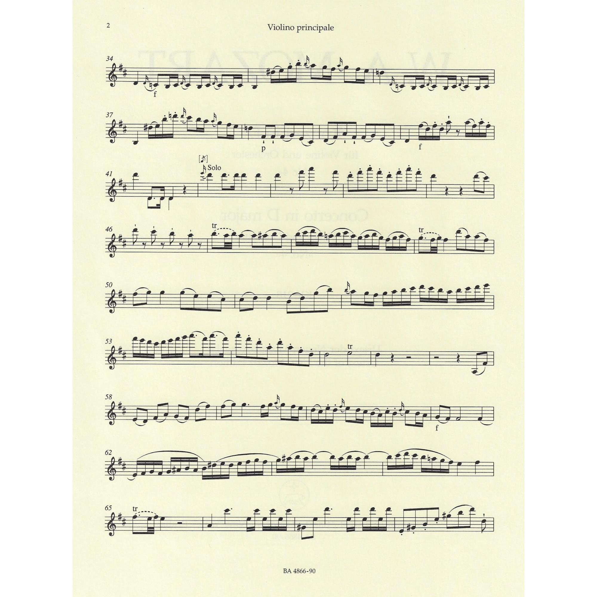 Sample: Urtext Violin Part