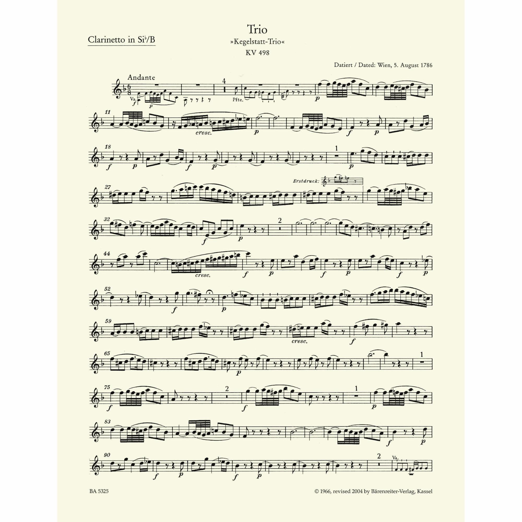 Sample: Clarinet (Pg. 1)