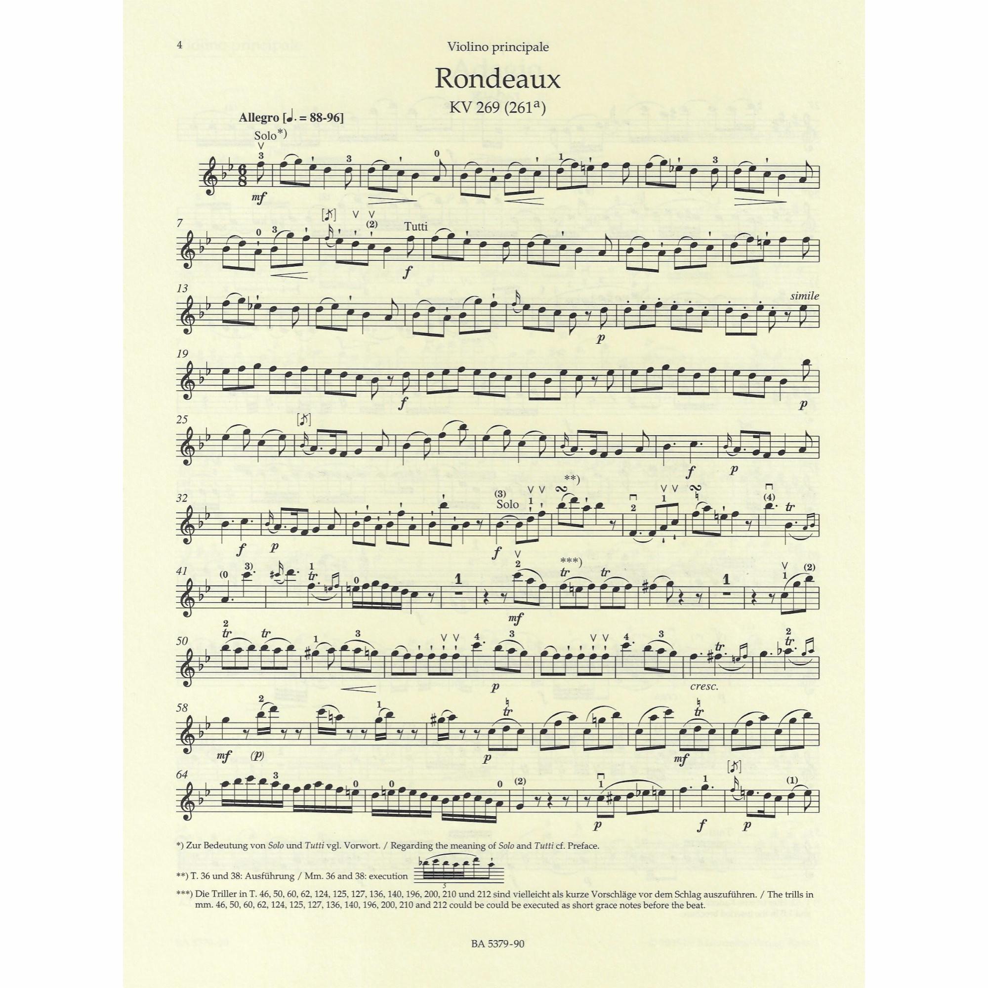 Sample: Marked Violin Part (K. 269)