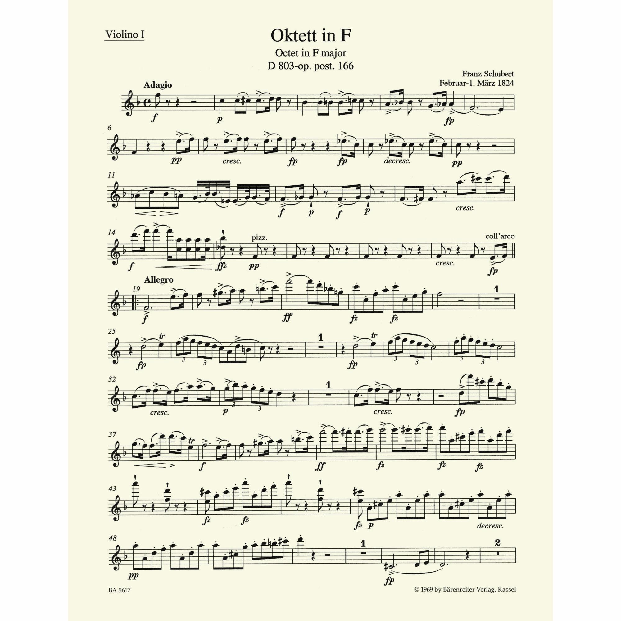 Sample: Violin I (Pg. 1)