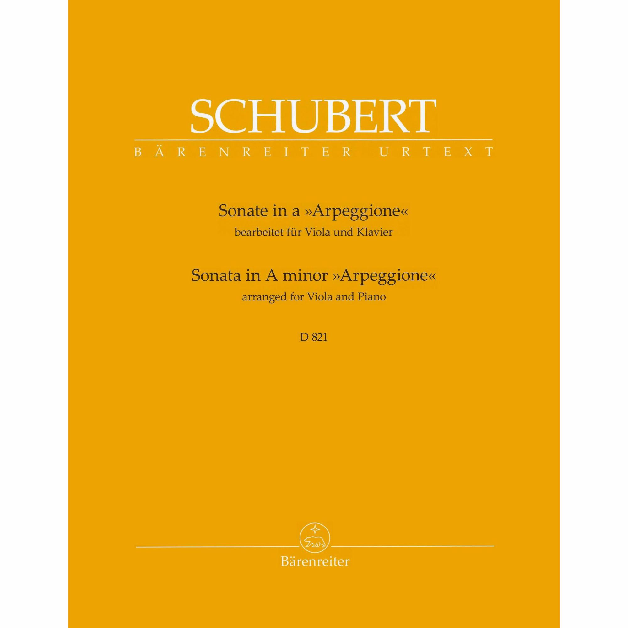 Schubert -- Sonata in A Minor, D. 821 (Arpeggione) for Viola and Piano