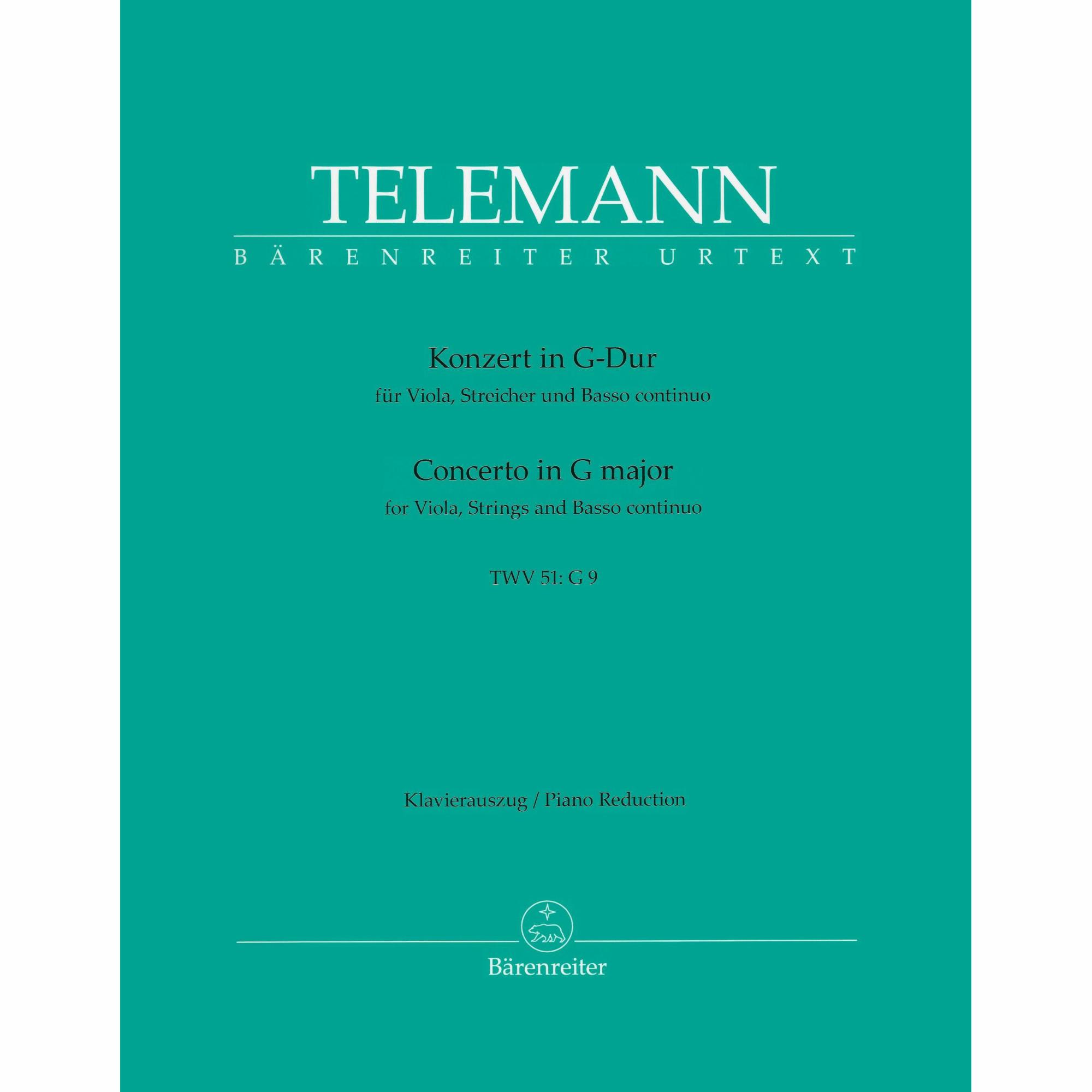 Telemann -- Concerto in G Major for Viola and Piano