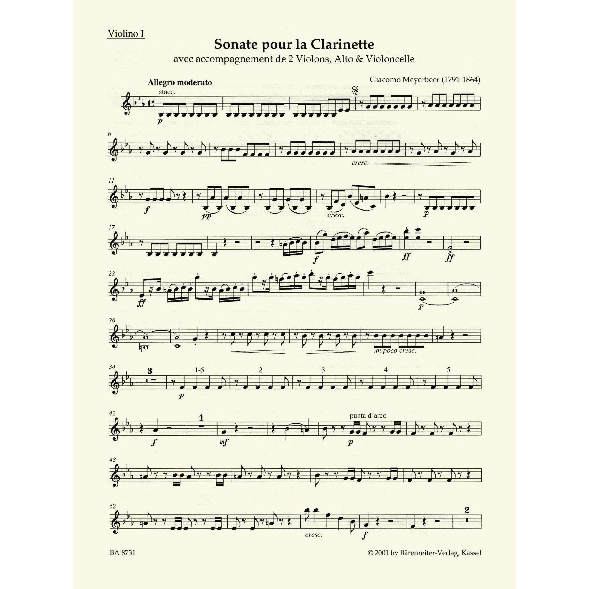 Sample: Violin I (Pg. 1)