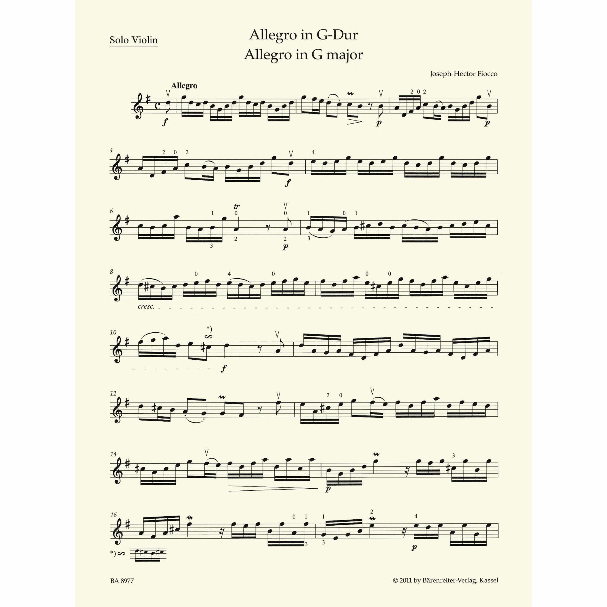 Sample: Violin Part