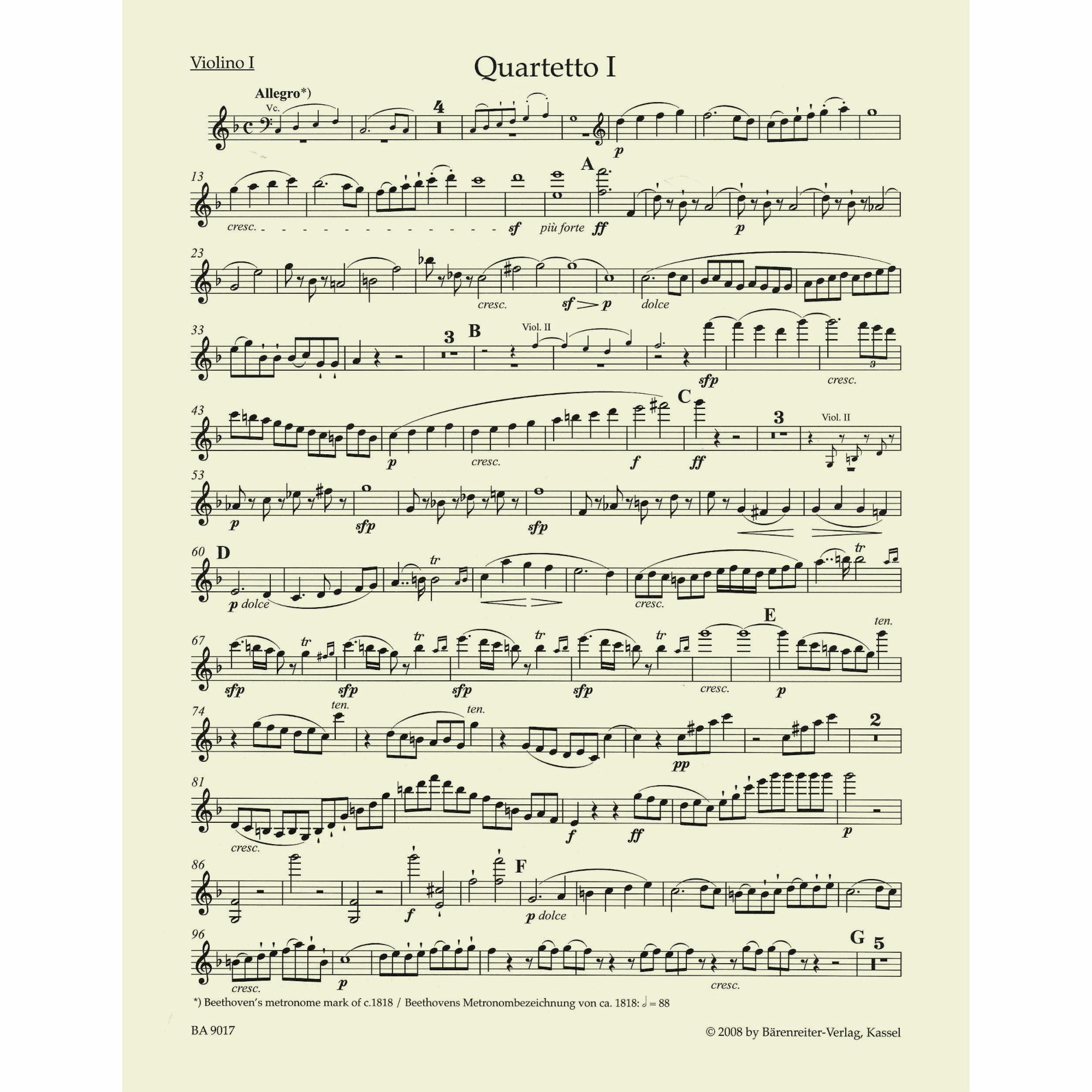 Sample: Violin I (Pg. 3)