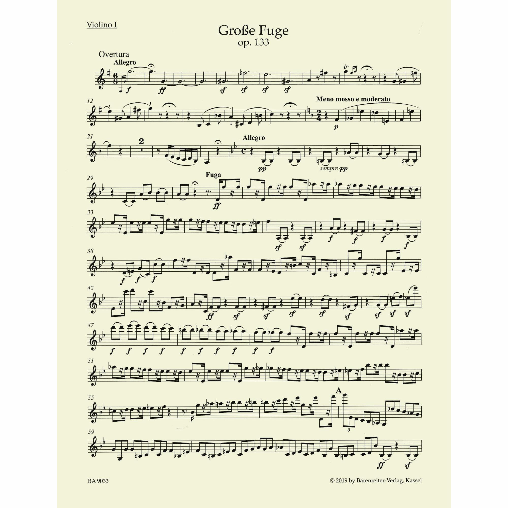 Sample: Violin I (Pg. 1)