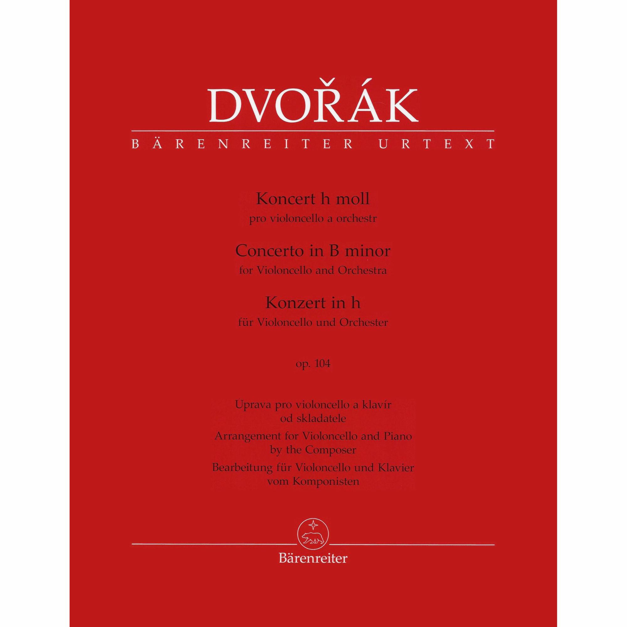 Dvorak -- Concerto in B Minor, Op. 104 for Cello and Piano