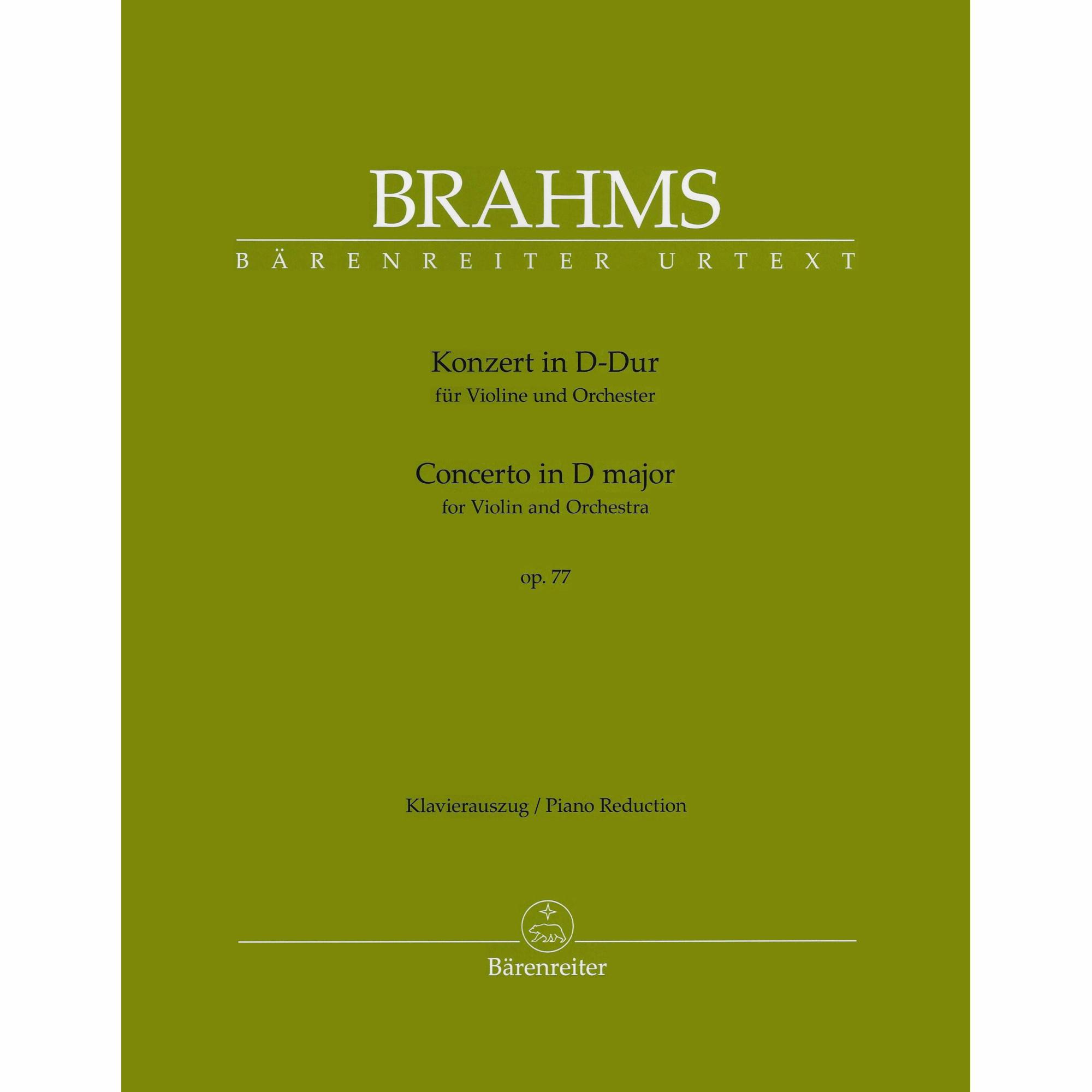 Brahms -- Concerto in D Major, Op. 77 for Violin and Piano