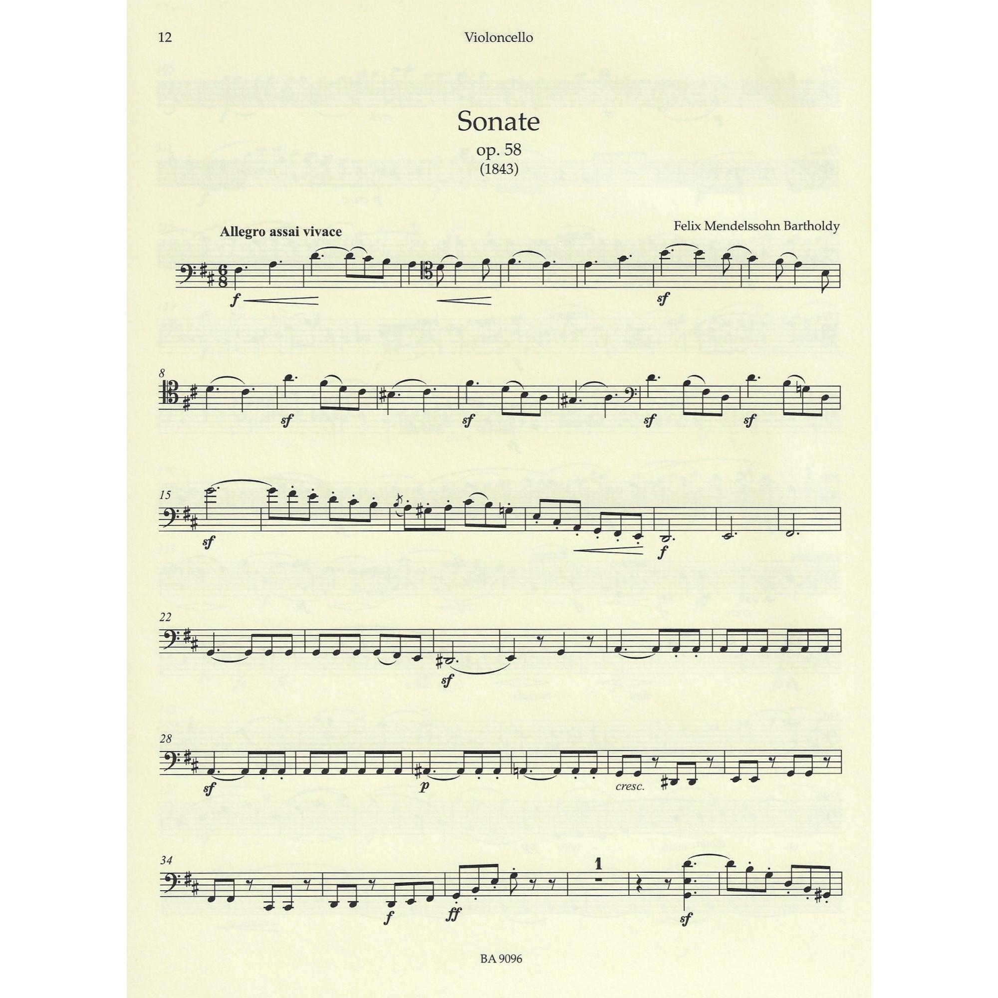 Sample: Cello Part (Op. 58)