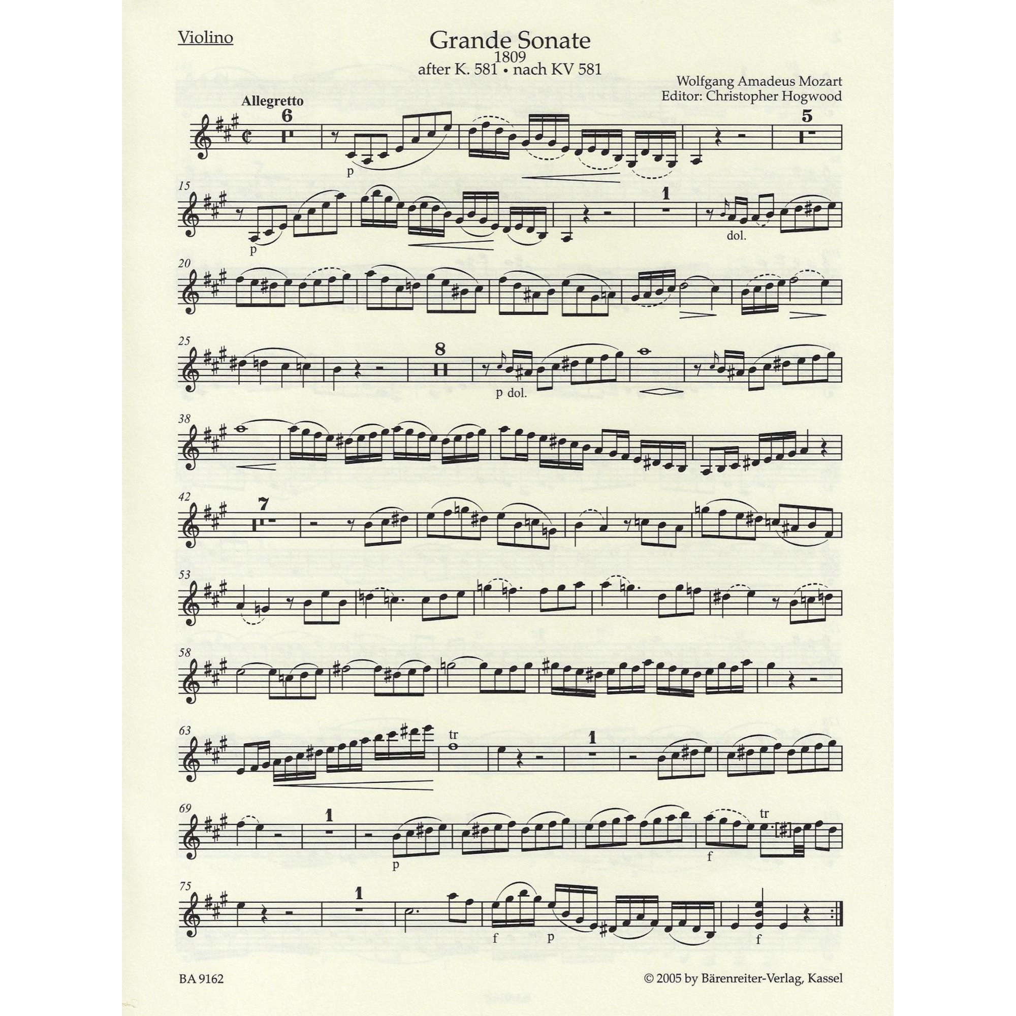 Sample: Violin Part