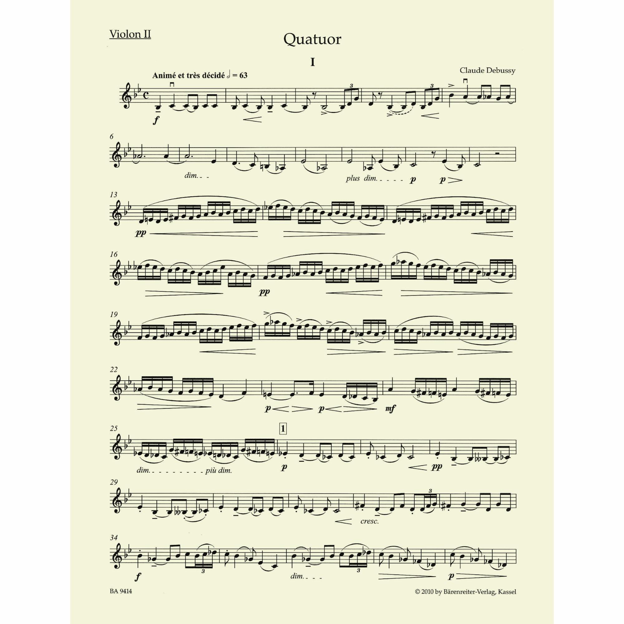 Sample: Violin II (Pg. 1)