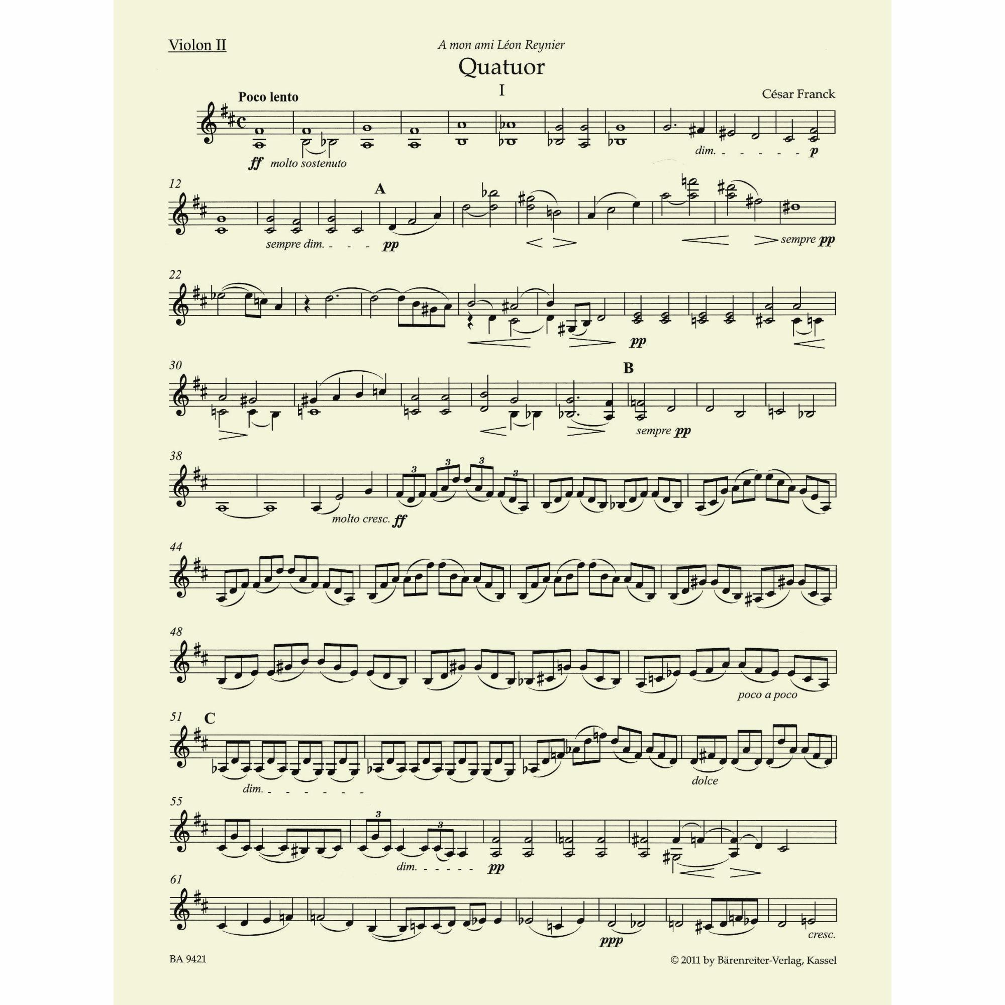 Sample: Violin II (Pg. 1)