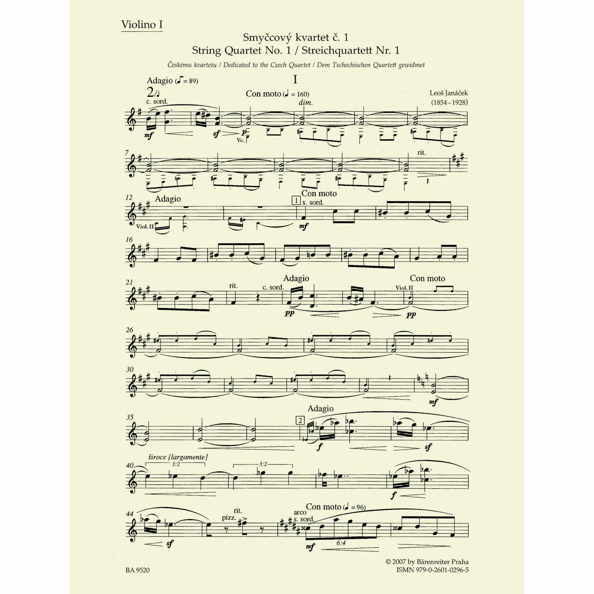 Sample: Violin I (Pg. 1)