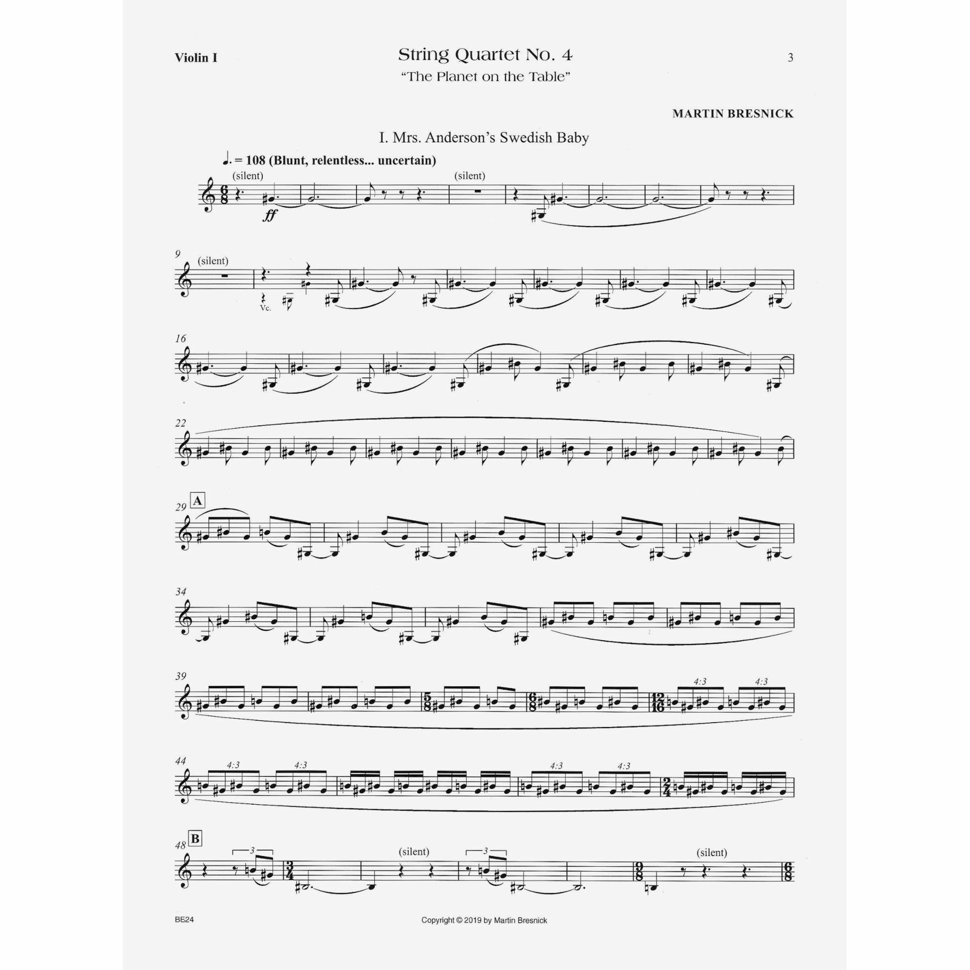 Sample: Violin I (Pg. 3)