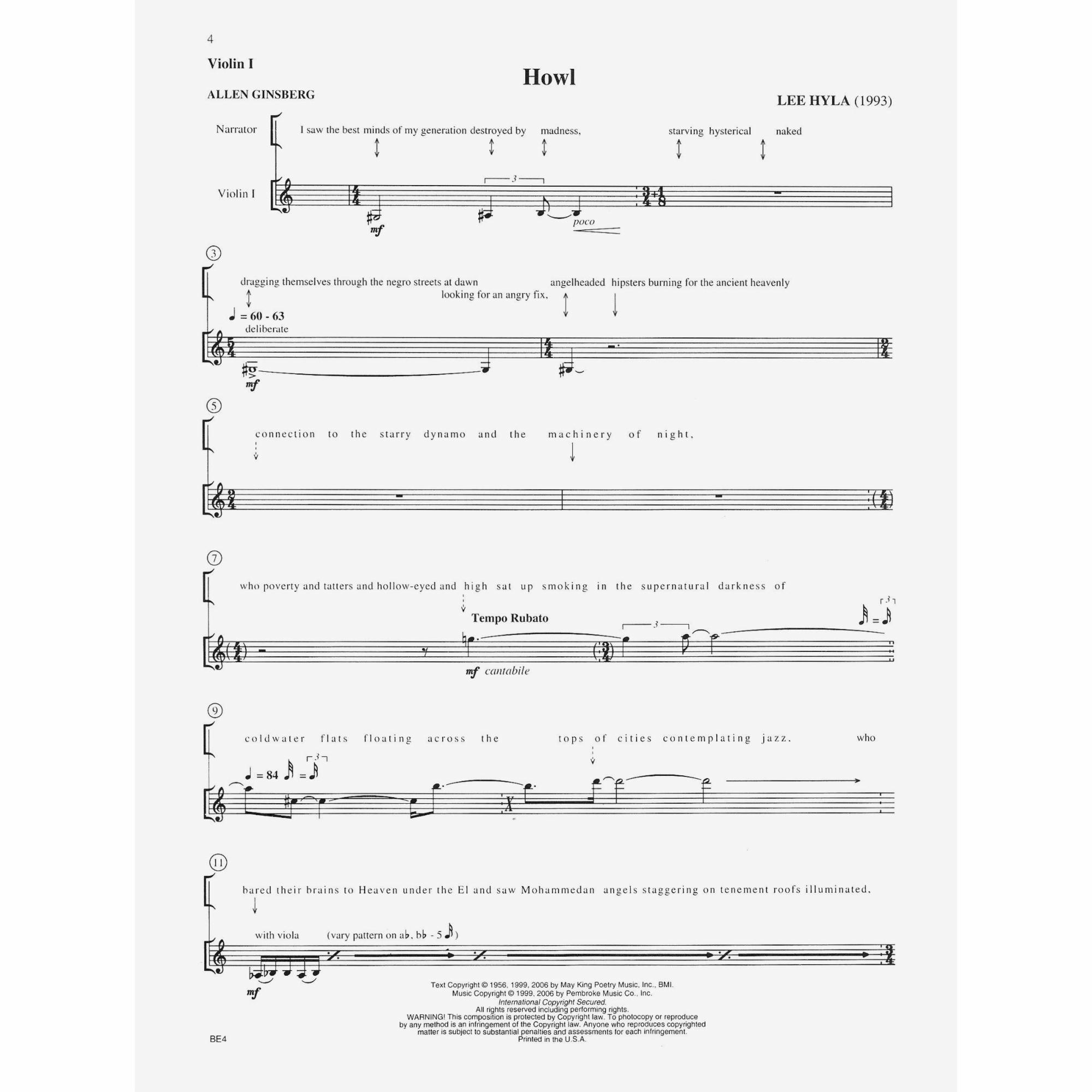 Sample: Violin I (Pg. 4)