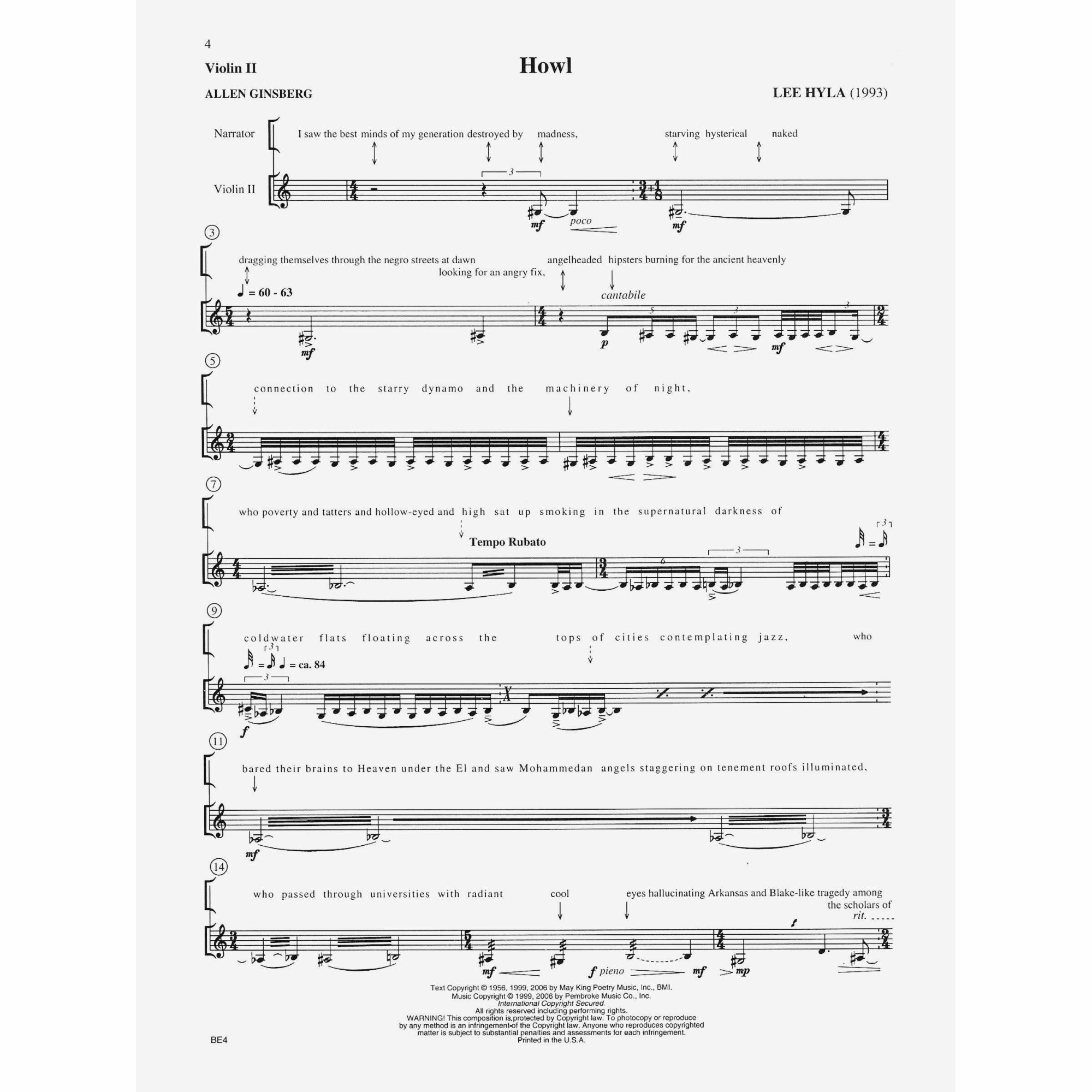 Sample: Violin II (Pg. 4)