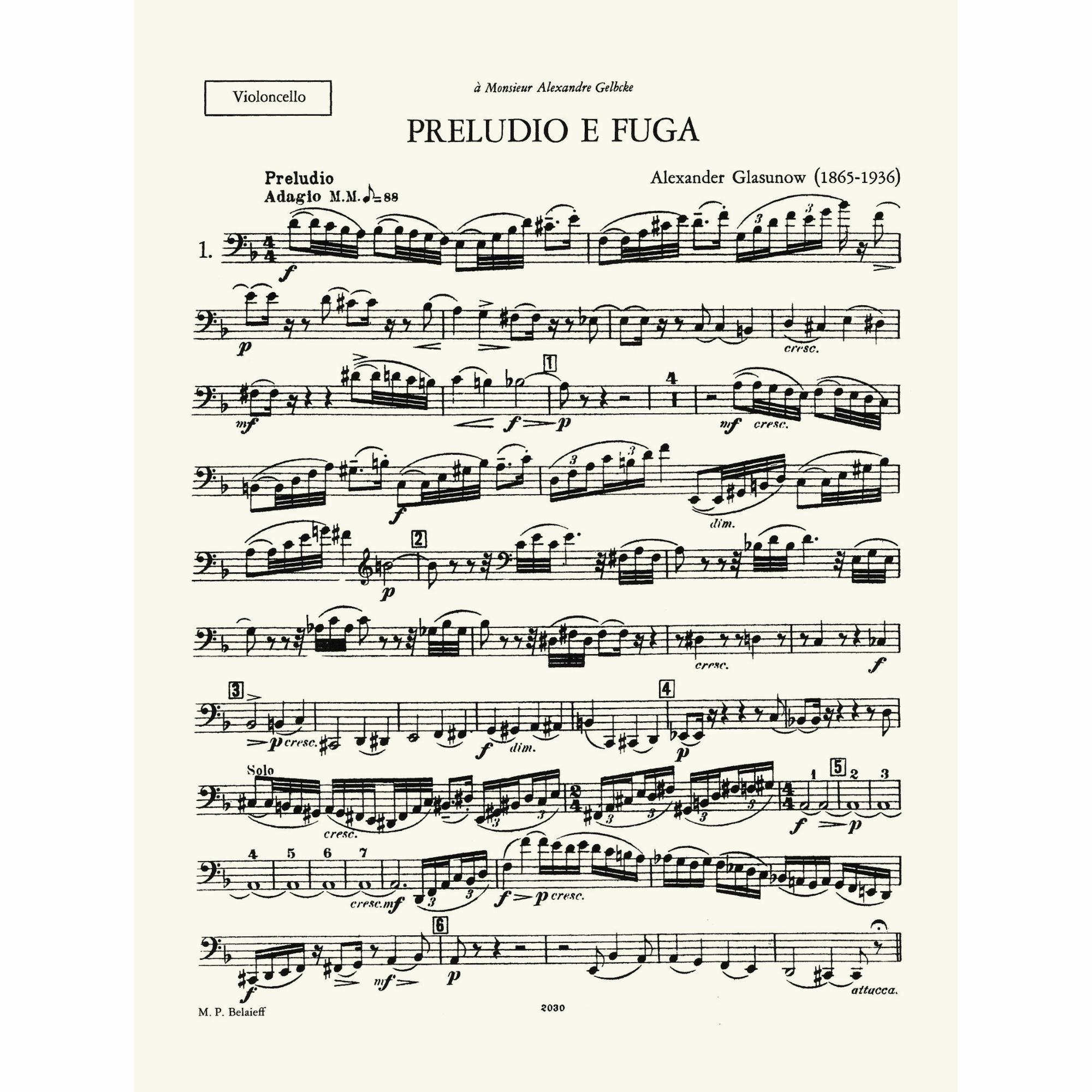 Sample: Vol. I, Cello (Pg. 1)