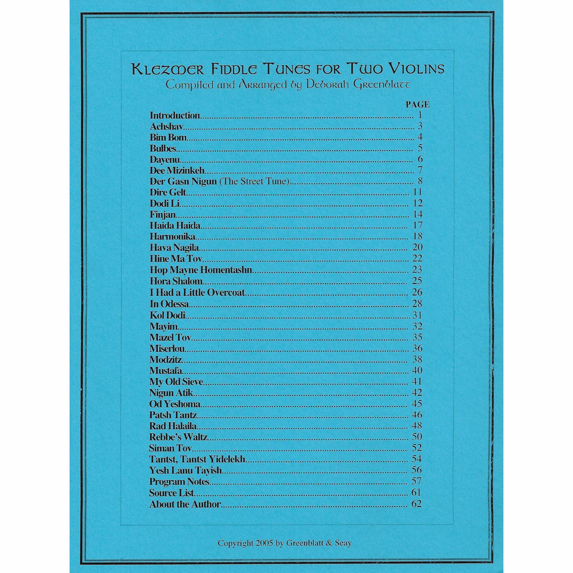 Klezmer Fiddle Tunes for Violin, Viola, or Cello