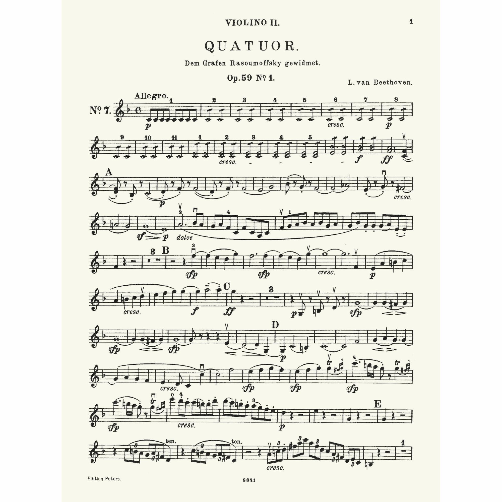 Sample: Violin II (Pg. 1)