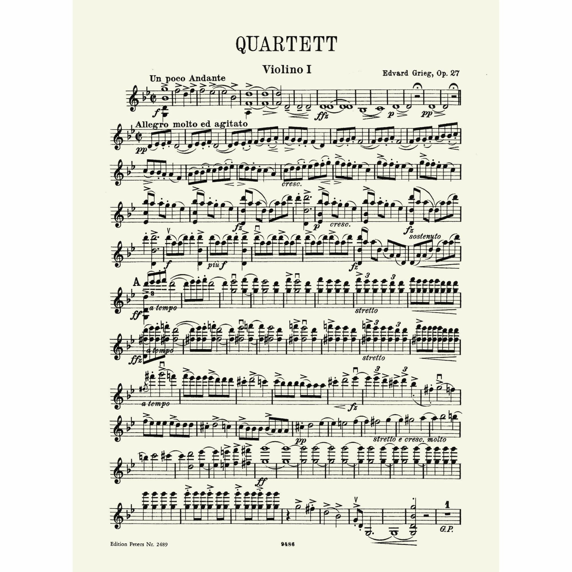 Sample: Violin I (Pg. 1)