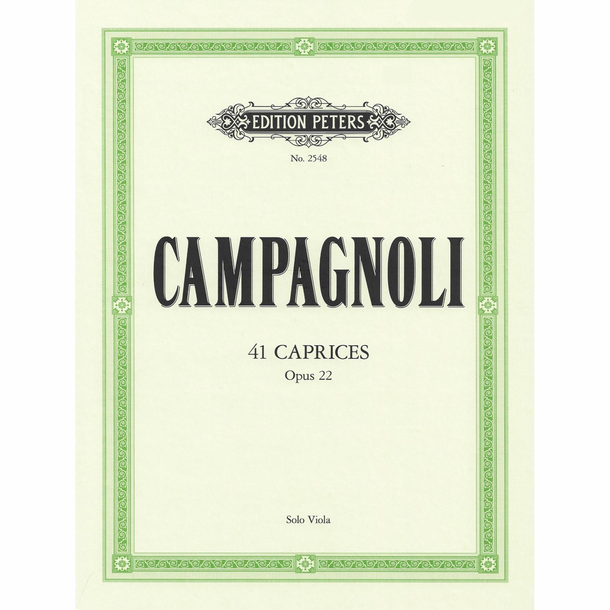 Campagnoli -- 41 Caprices, Op. 22 for Viola