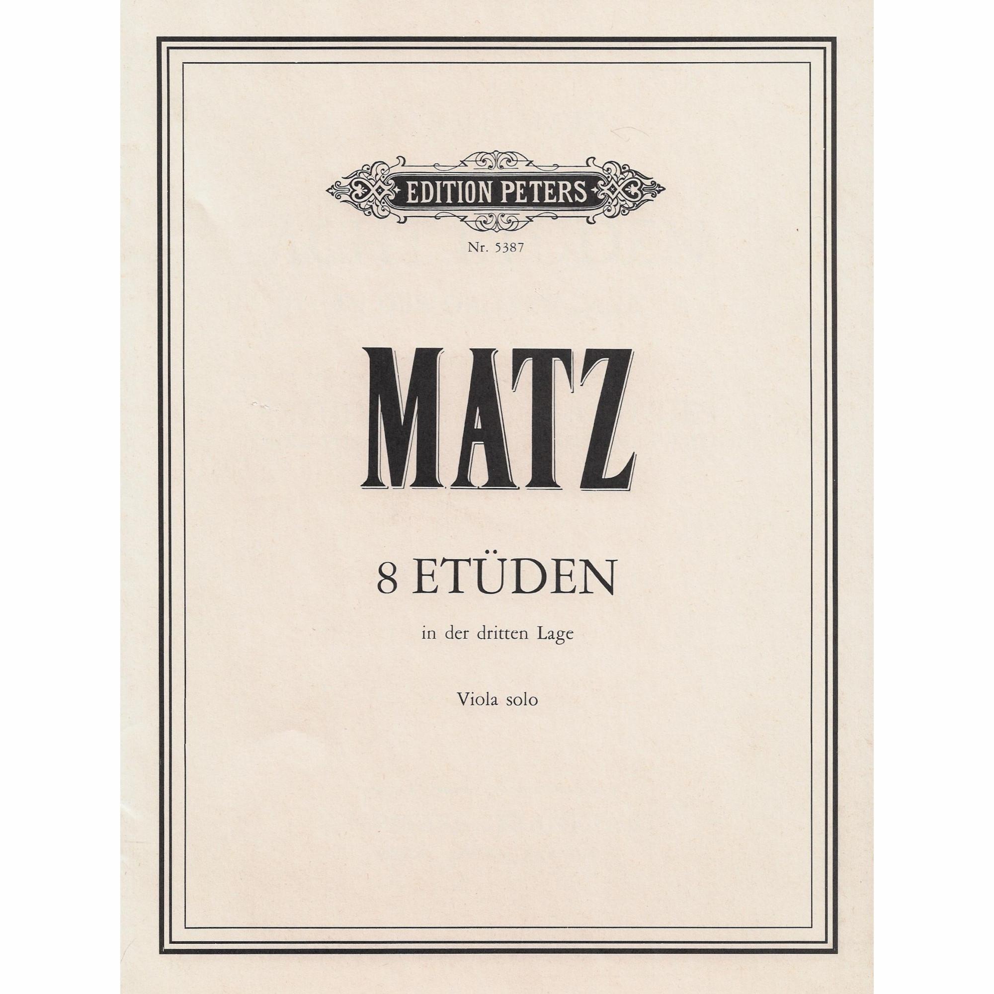 Matz -- 8 Studies in Third Position for Viola