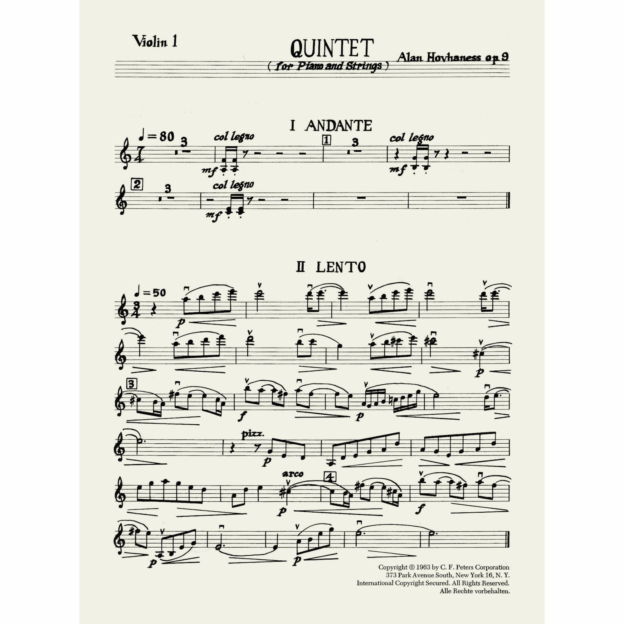 Sample: Violin I (Pg. 1)