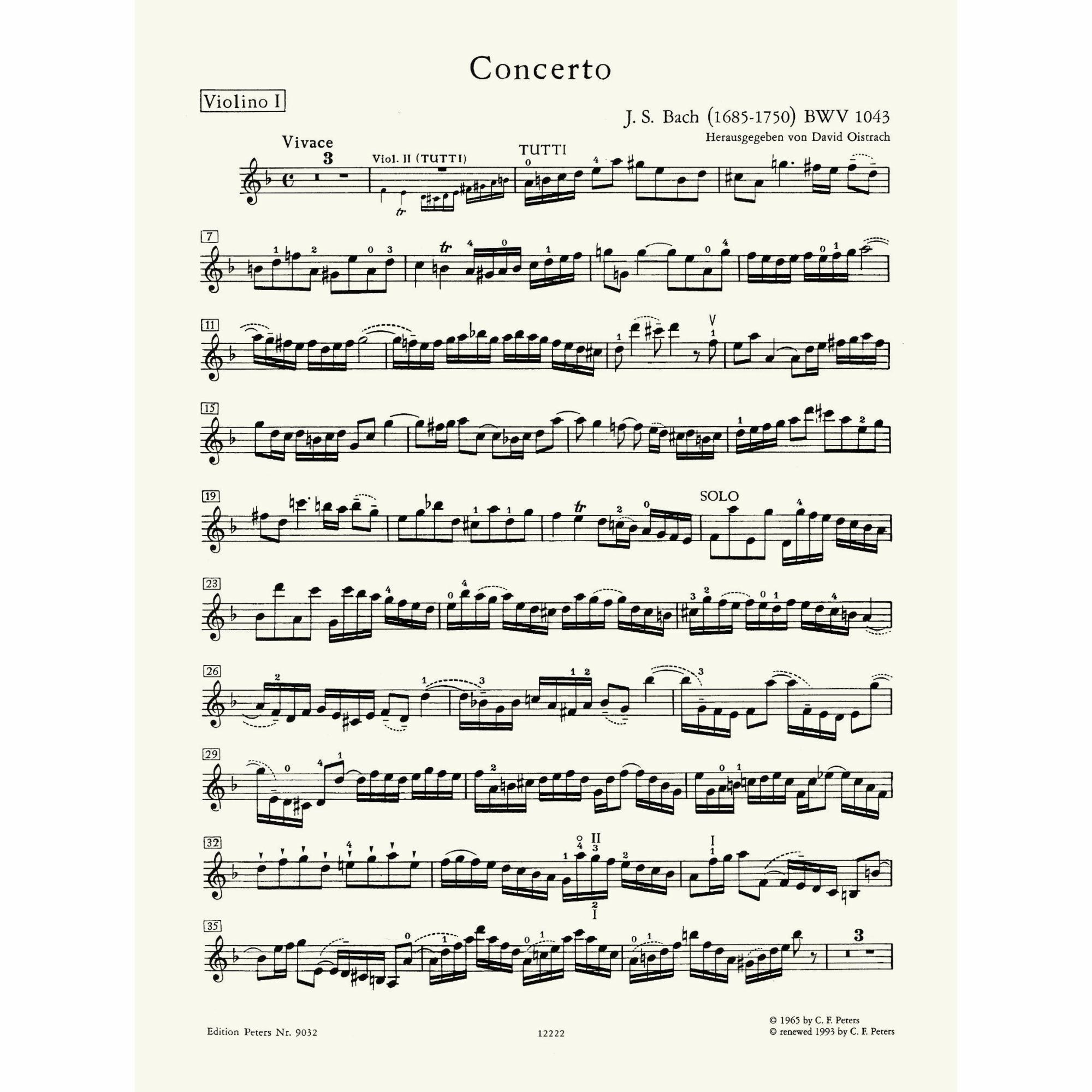 Sample: Violin I (Pg. 1)