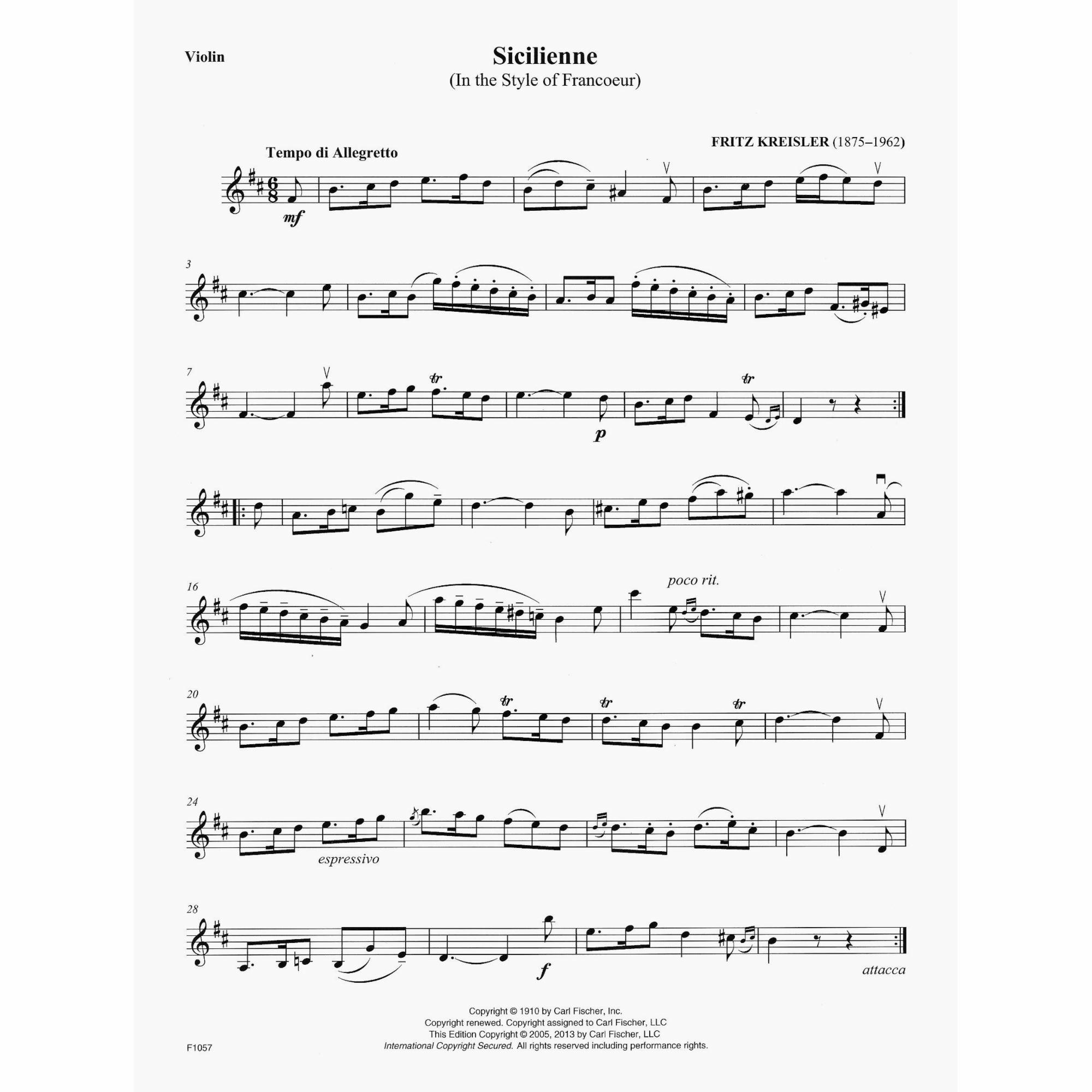 Sample: Violin Part