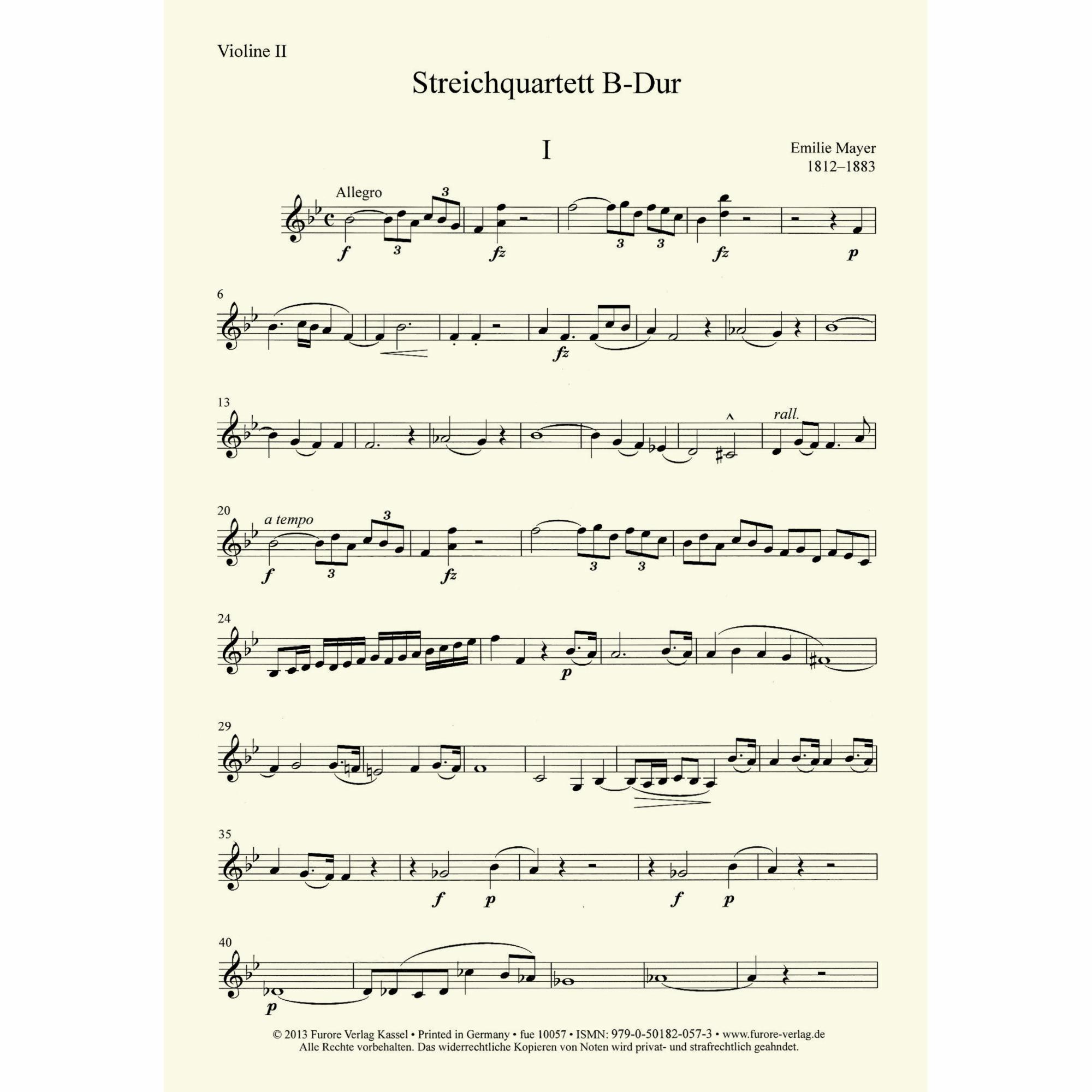 Sample: Violin II Part