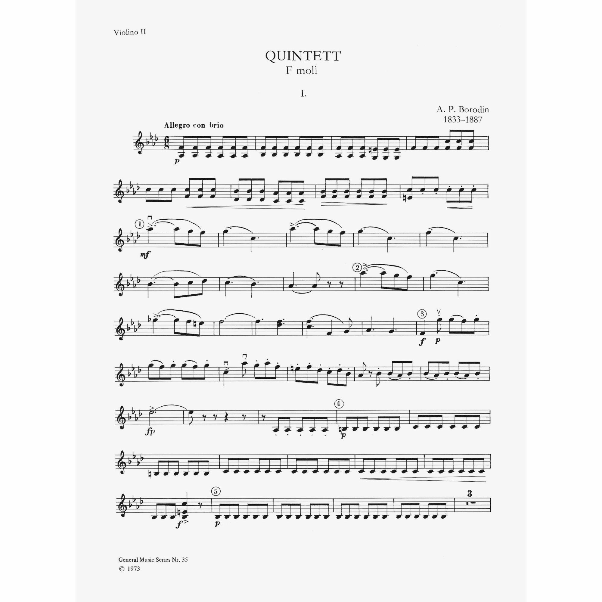 Sample: Violin II (Pg. 1)