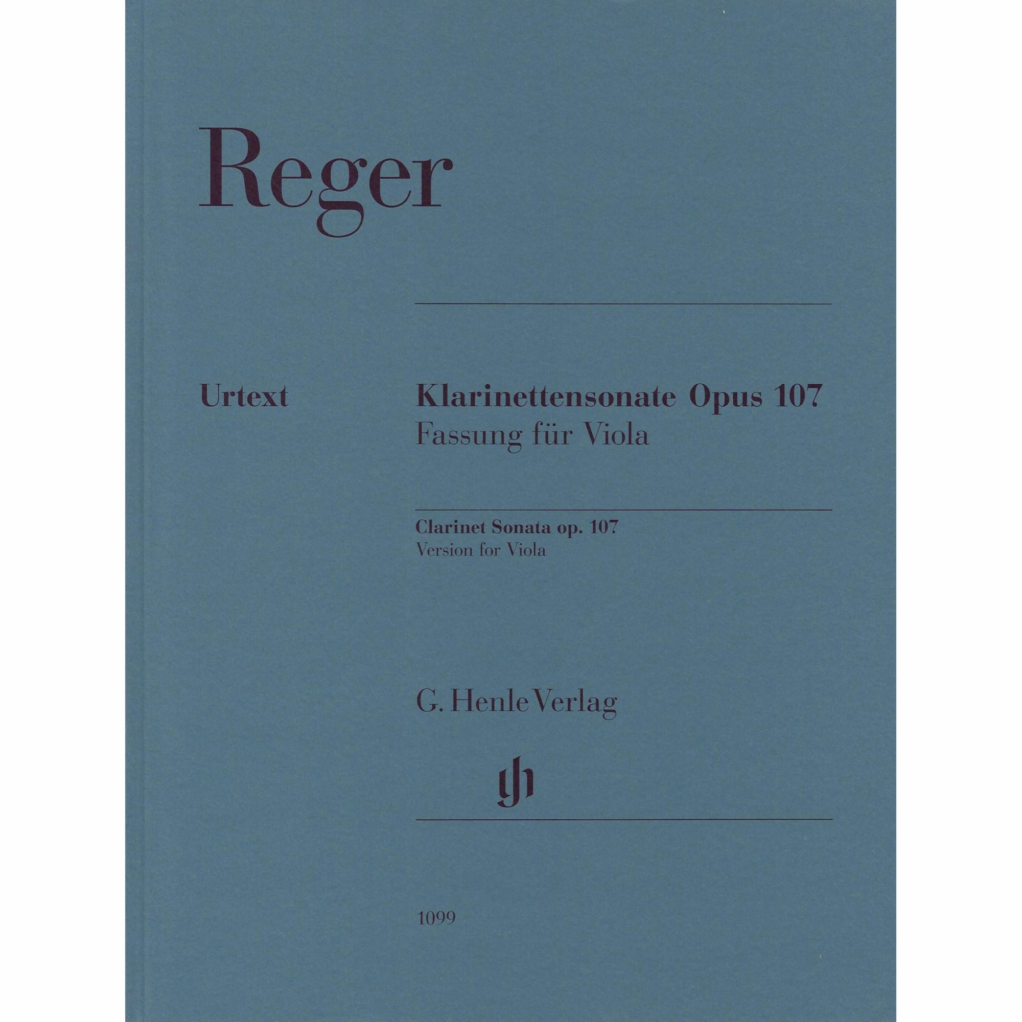 Reger -- Clarinet Sonata, Op. 107 for Viola and Piano