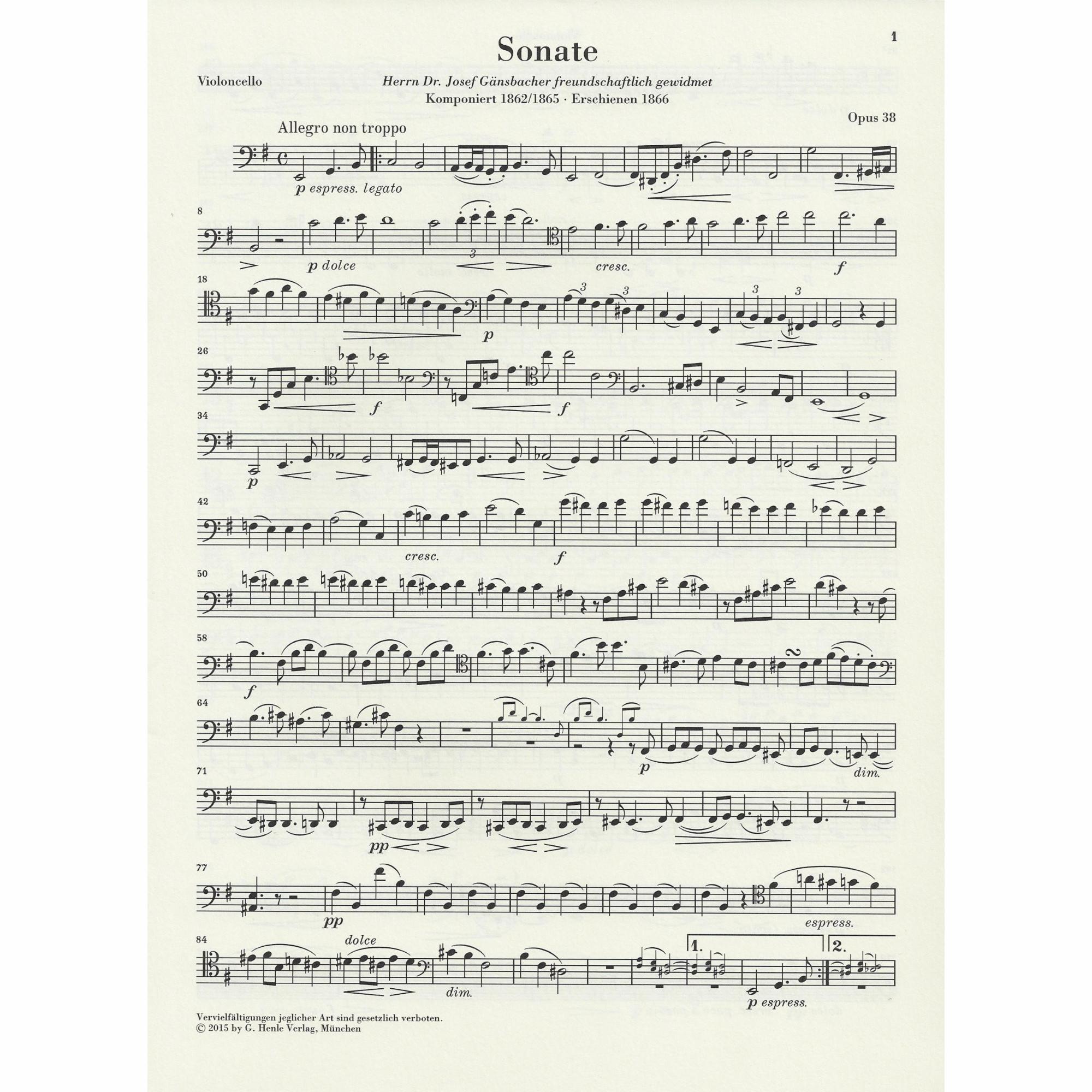 Sample: Urtext Cello Part