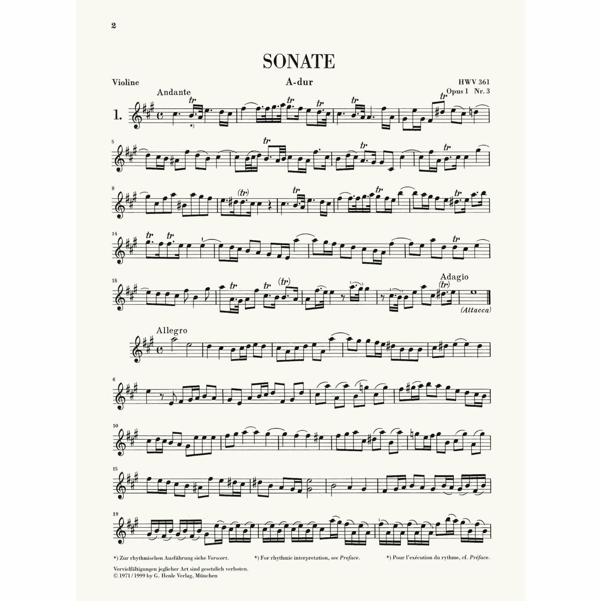 Sample: Urtext Violin Part