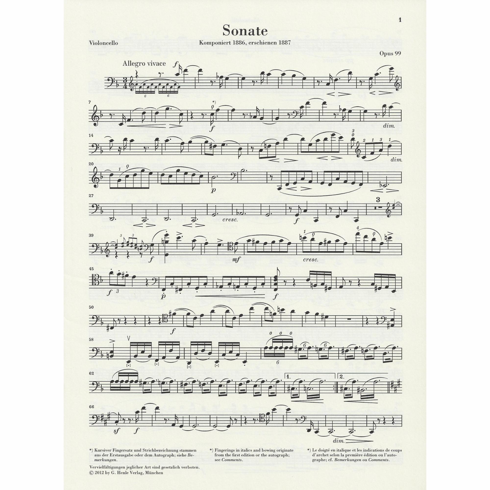 Sample: Urtext Cello Part