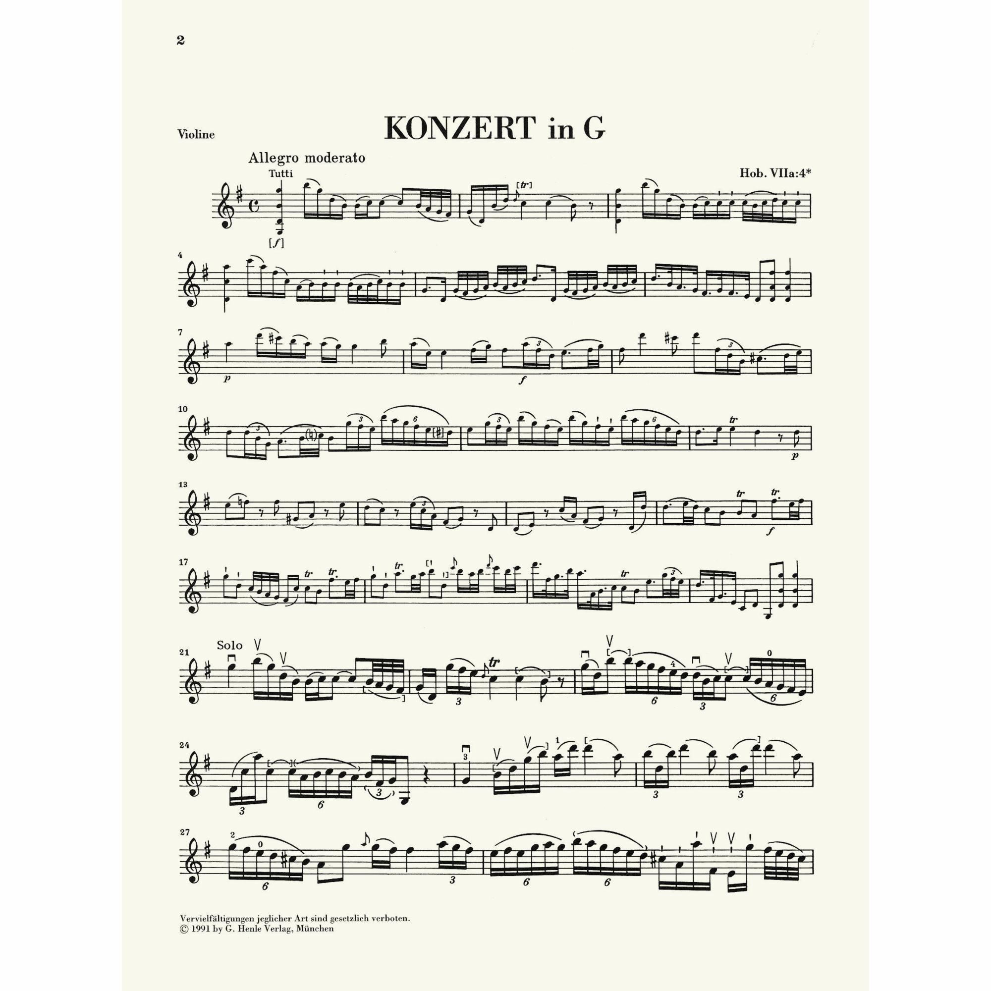 Sample: Marked Violin Part