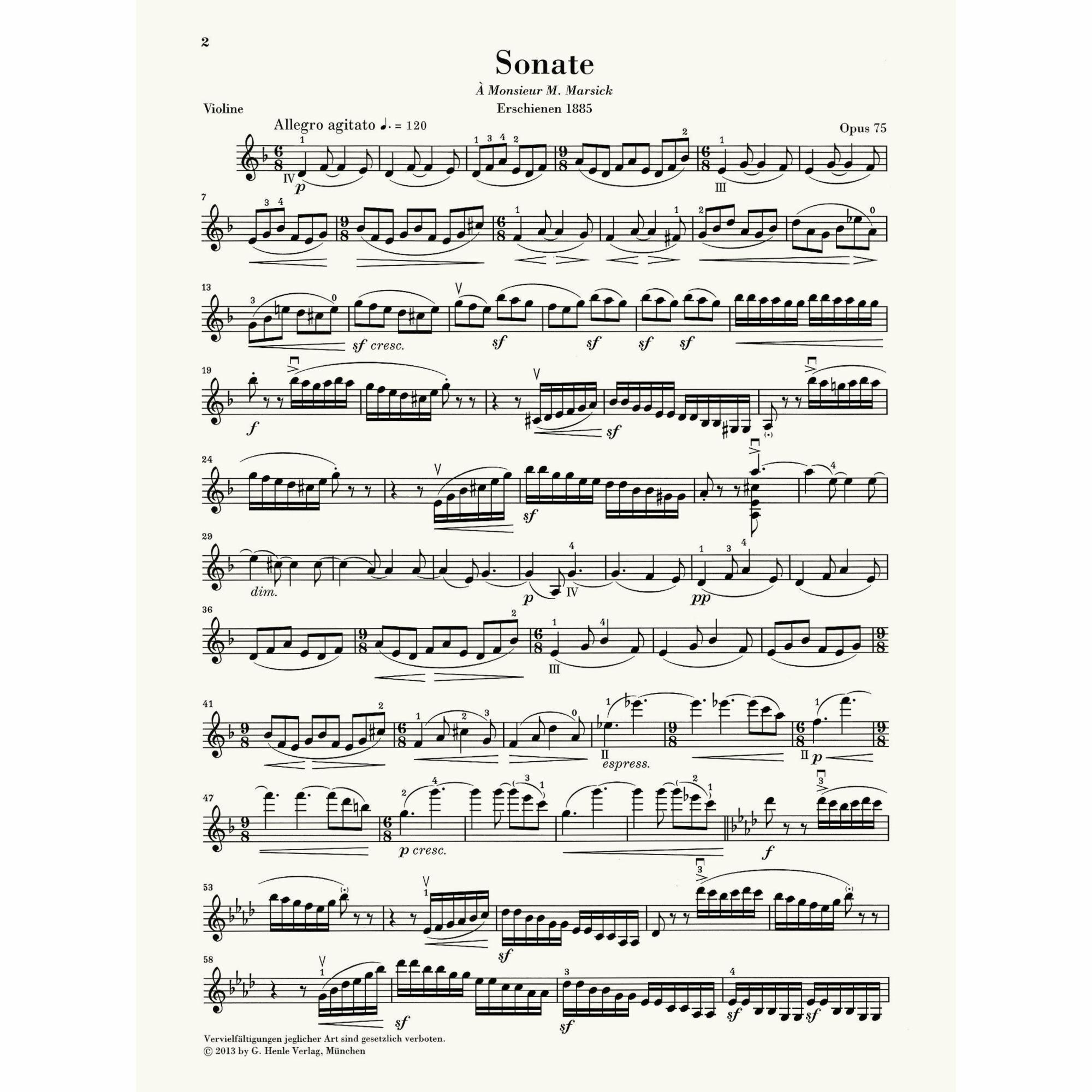 Sample: Marked Violin Part