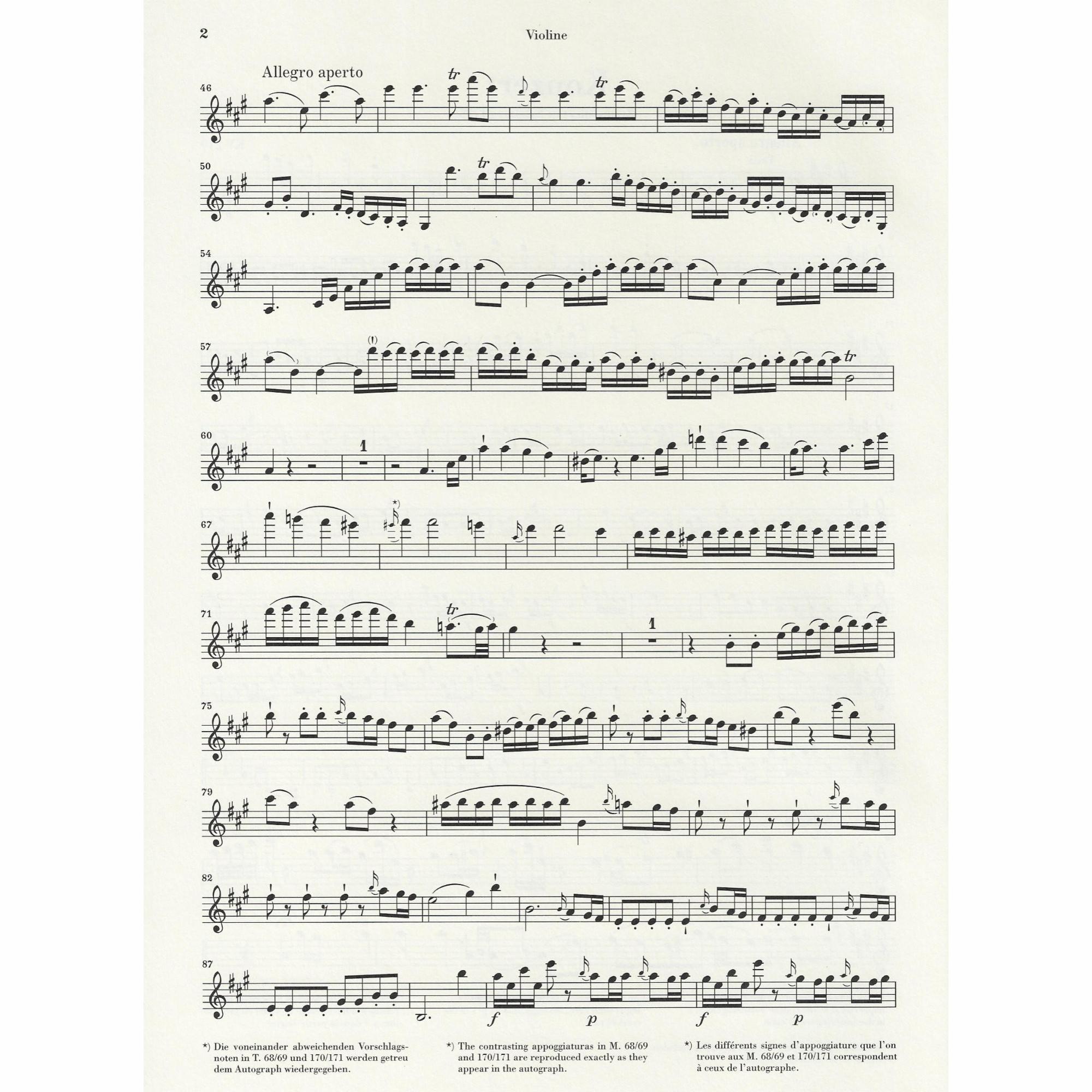 Sample: Urtext Violin Part