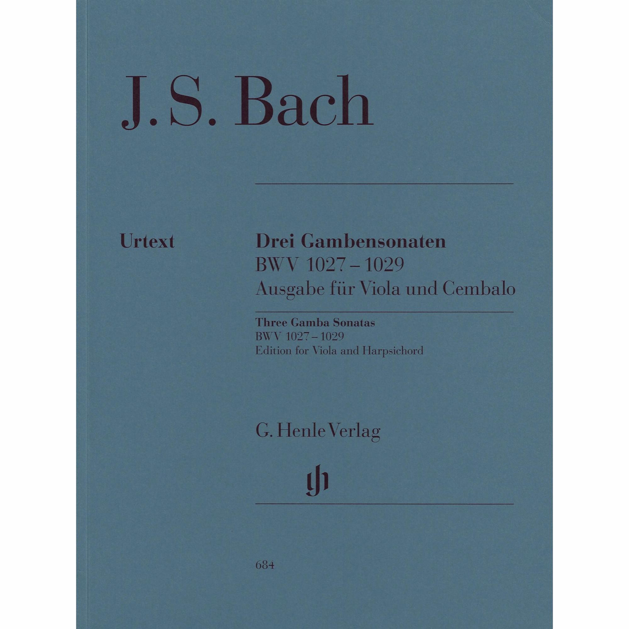 Bach -- Three Gamba Sonatas, BWV 1027-29 for Viola and Piano