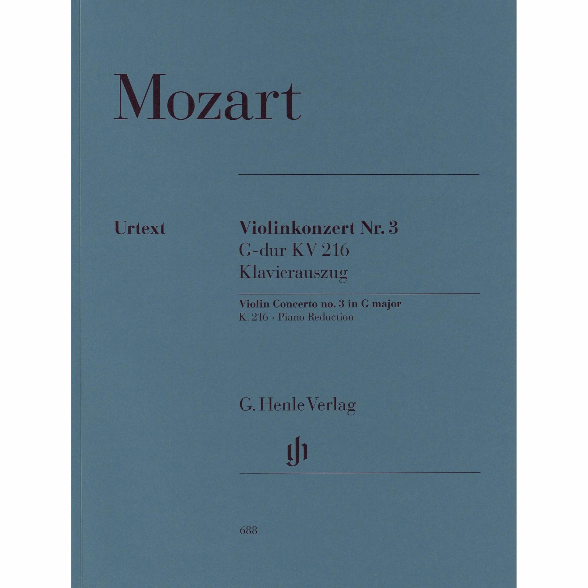 Mozart -- Concerto No. 3 in G Major, K. 216 for Violin and Piano